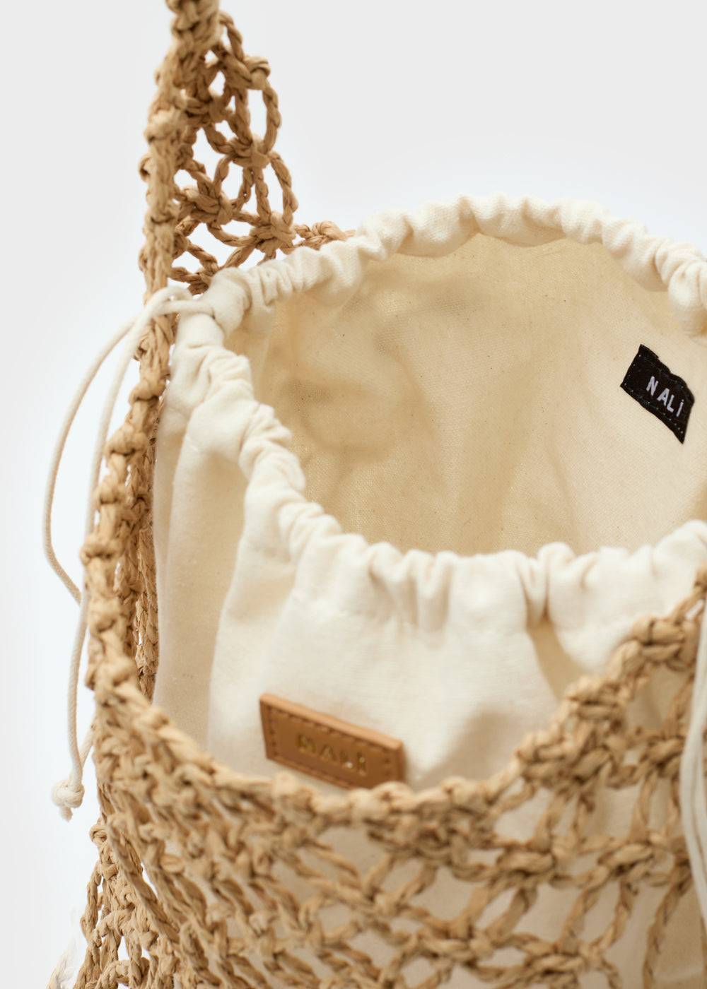 Nalí SYLVIA BUCKET BAG IN RAFFIA + COLORS Prezzo Ridotto