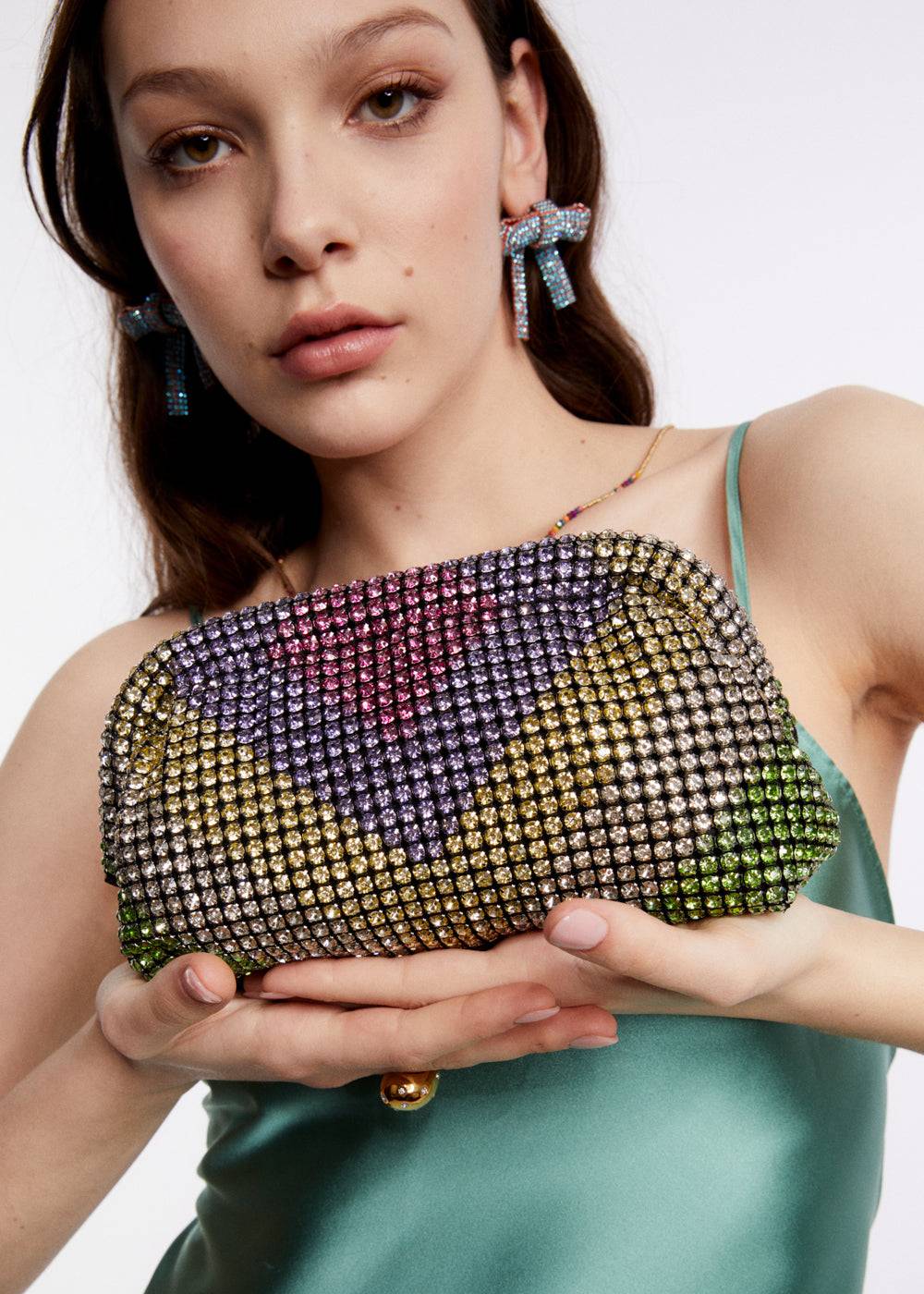Nalí SPARK ARROW POCHETTE W/ MULTI STONES In Vendita