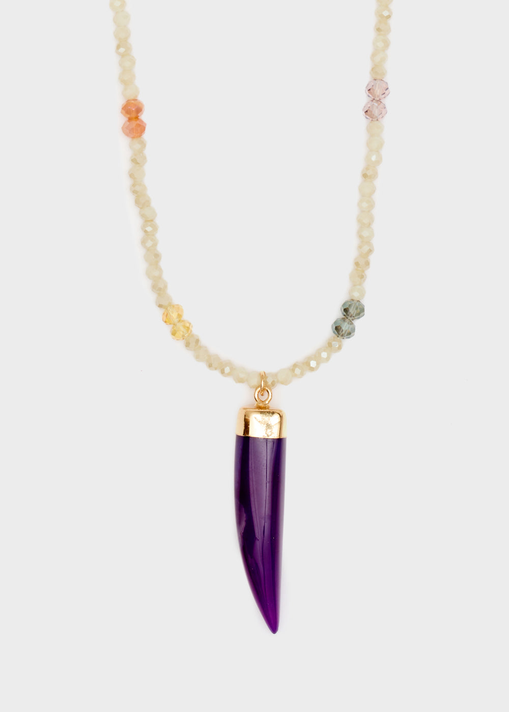 Nalí HORN NECKLACE W/ GOLD BEADS + COLORS 2025