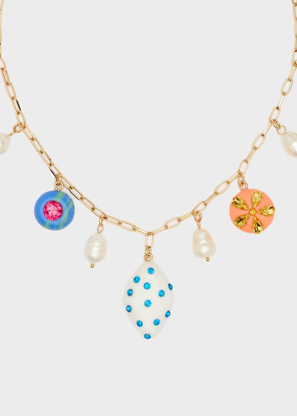 Nalí NECKLACE W/ MULTICOLOR RESIN ELEMENTS In Linea