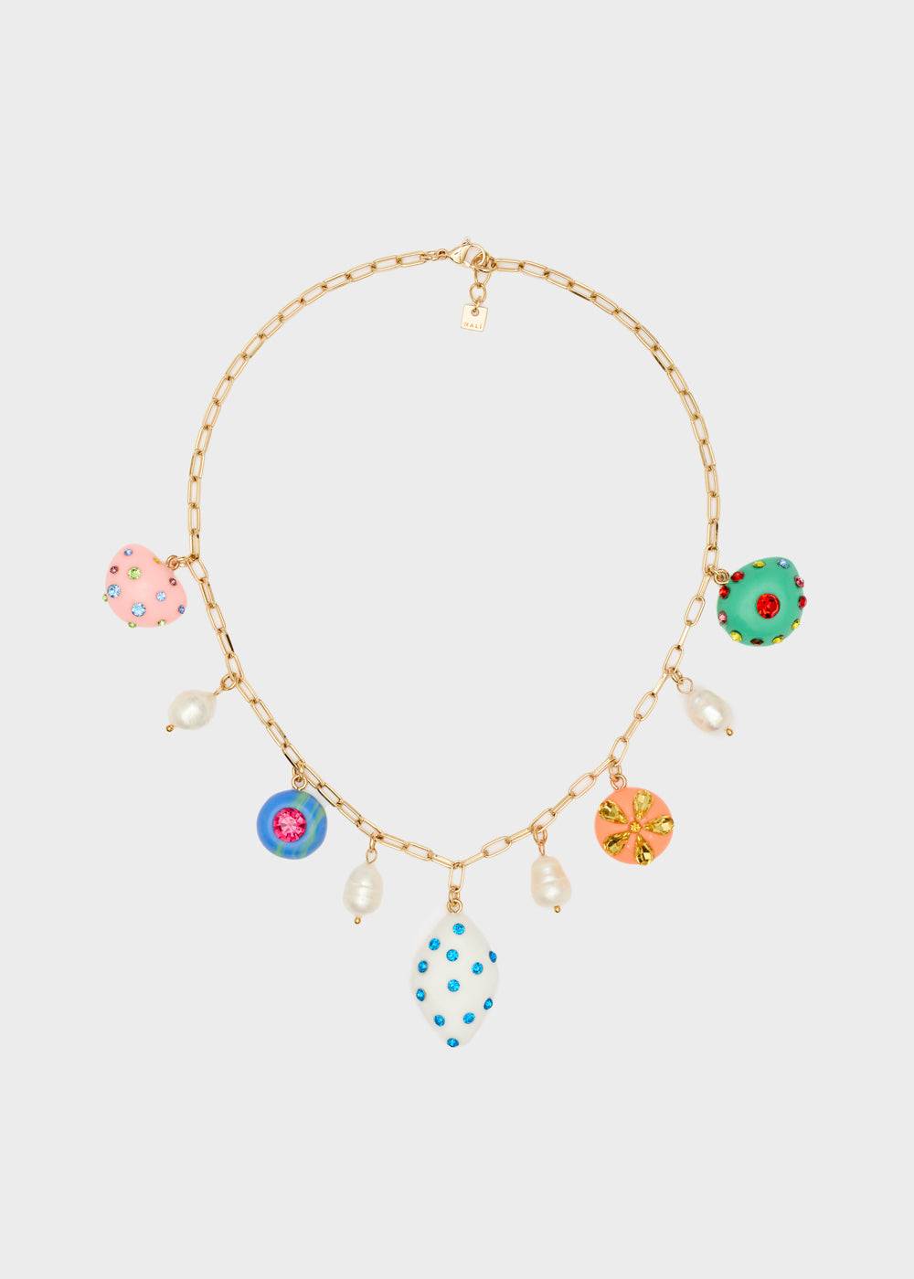 Nalí NECKLACE W/ MULTICOLOR RESIN ELEMENTS In Linea