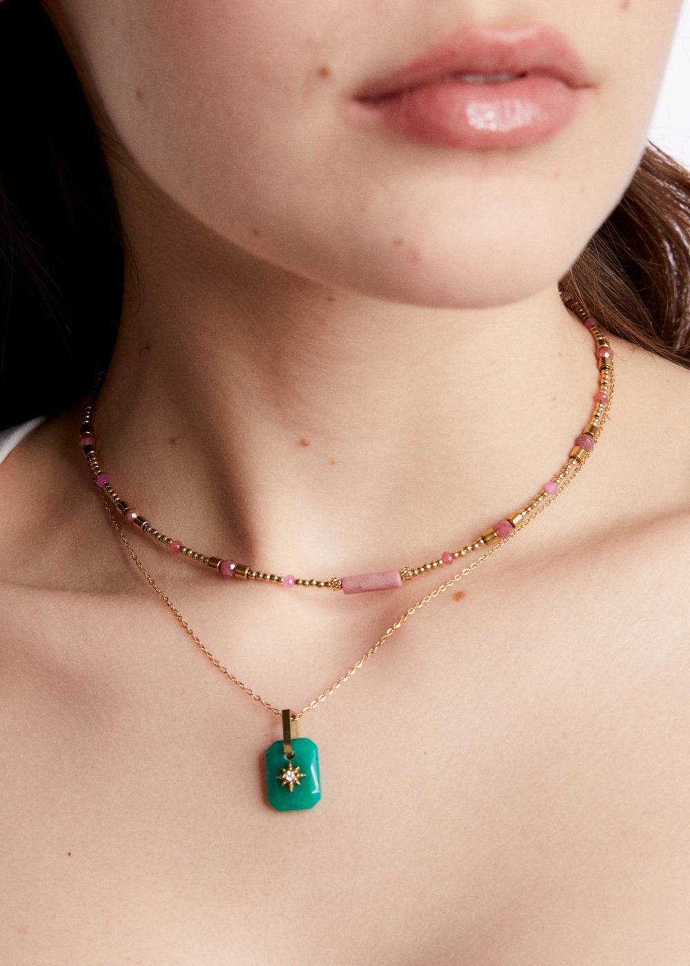 Nalí JOSY S.STEEL NECKLACE W/STONES + COLORS Nuovo