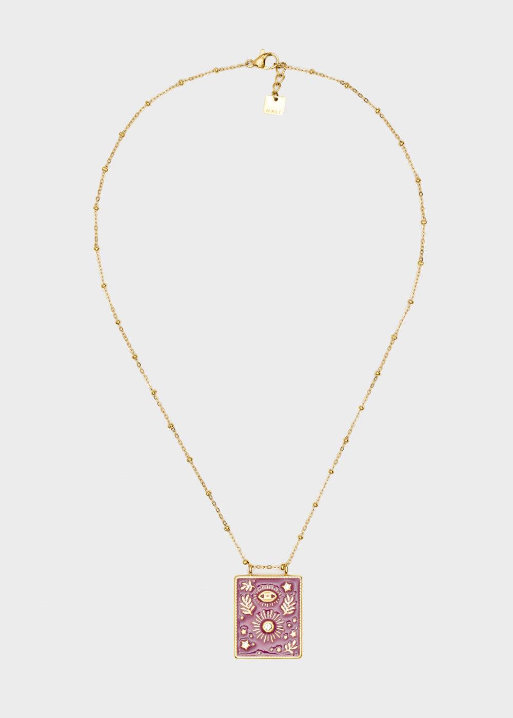 Nalí S.STEEL SOLE SMALL NECKLACE GOLD + COLORS Promozione