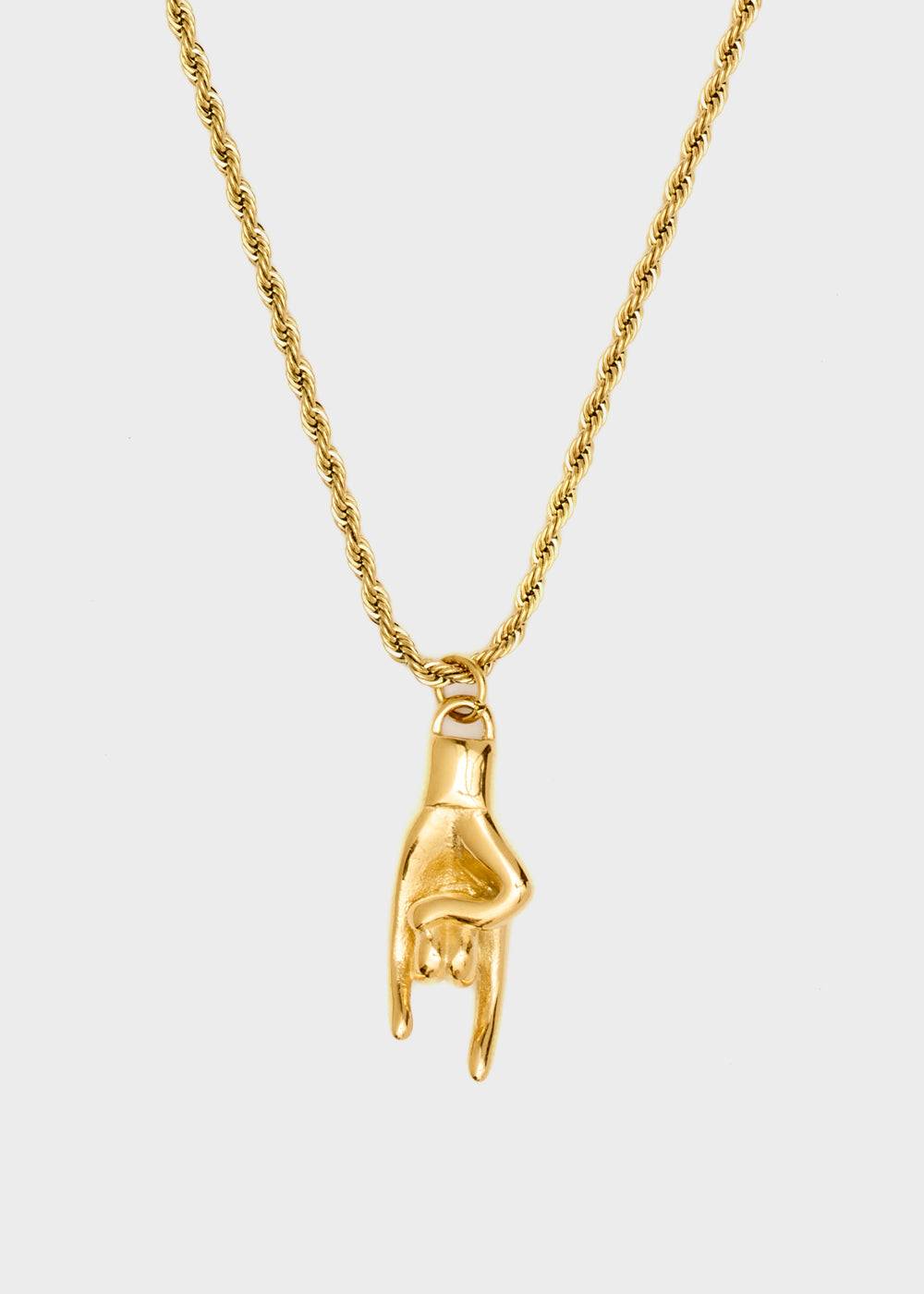 Nalí NECKLACE W/ HAND PENDANT 14KT G.P Consegna Veloce