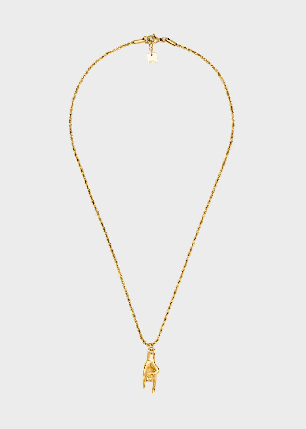 Nalí NECKLACE W/ HAND PENDANT 14KT G.P Consegna Veloce