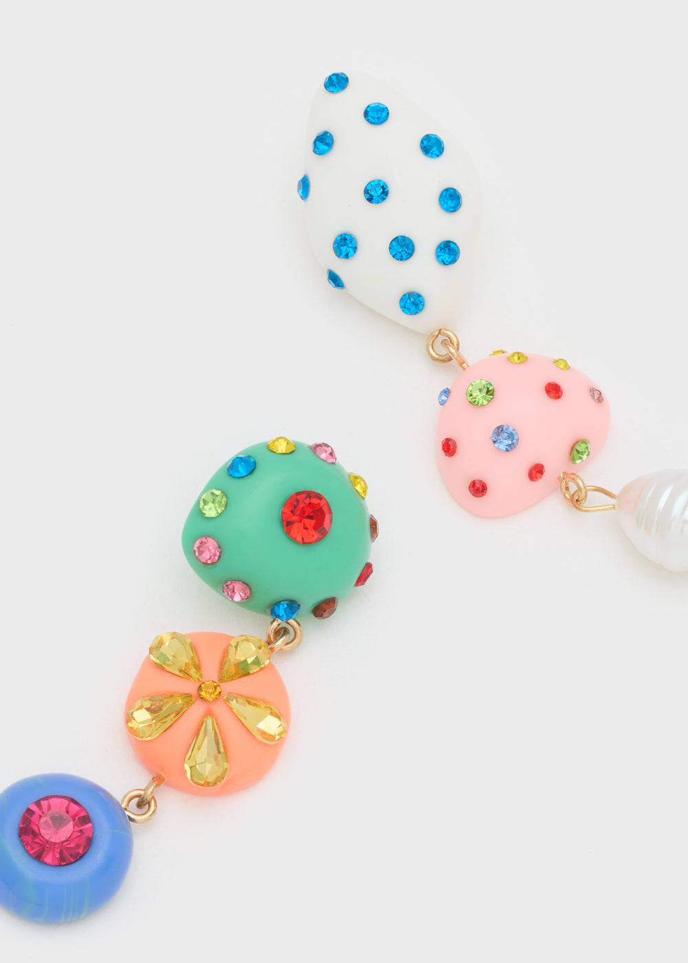 Nalí LONG EARRINGS IN MULTICOLOR RESIN Prezzo Ridotto