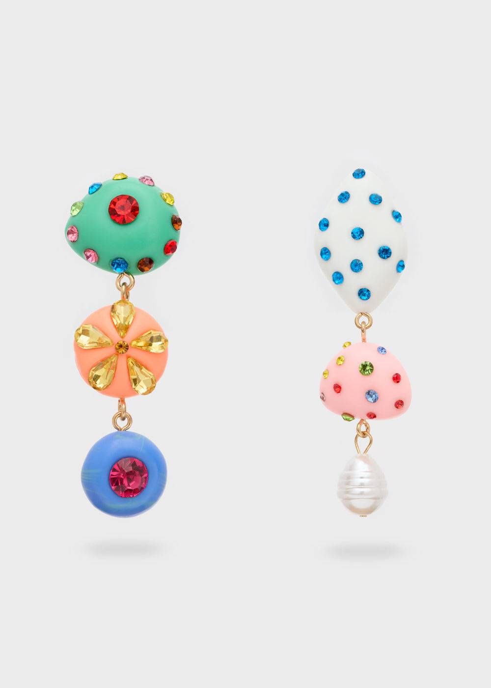 Nalí LONG EARRINGS IN MULTICOLOR RESIN Prezzo Ridotto