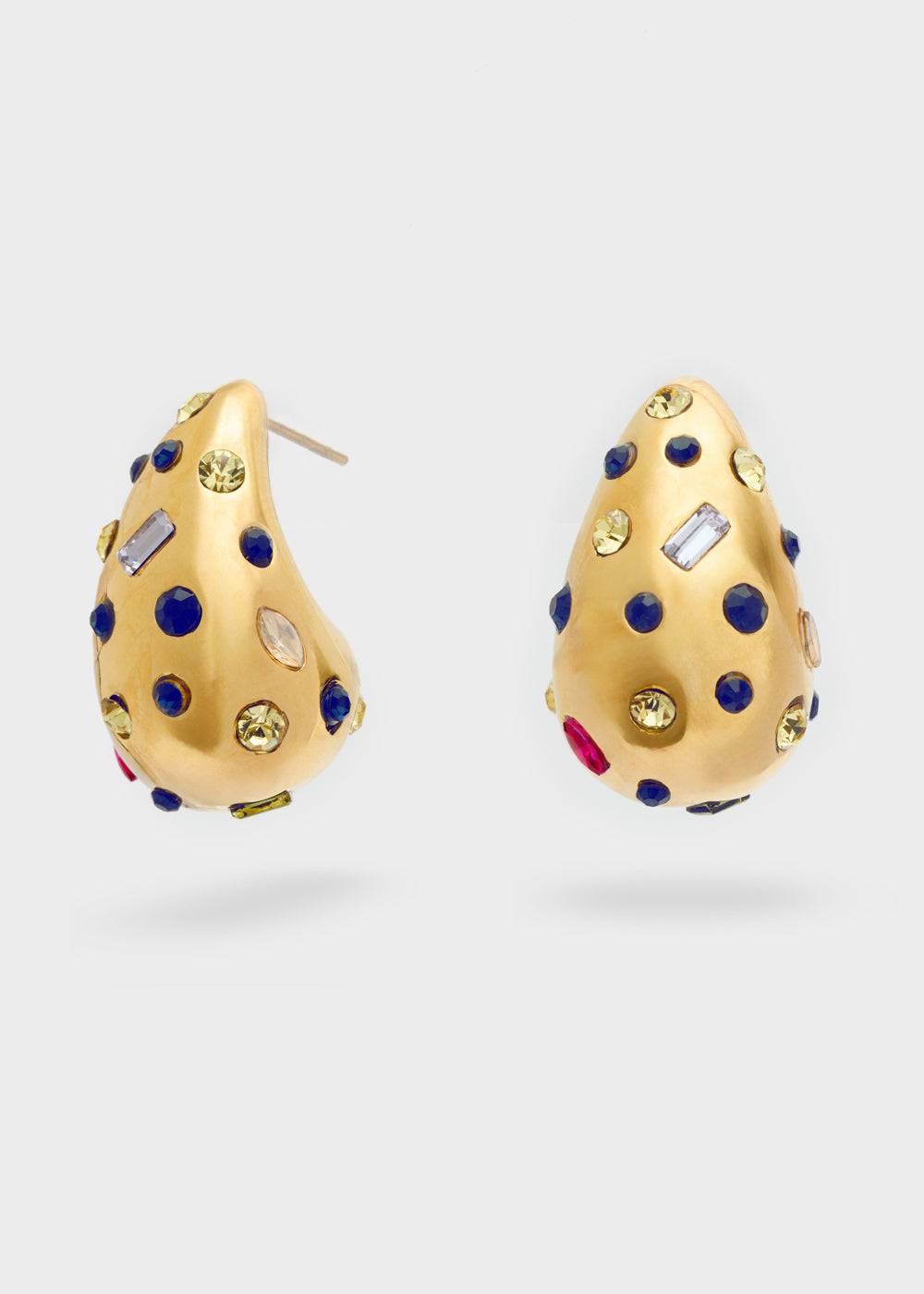 Nalí LEXY EARRINGS W/ CLEAR STONES 14KT G.P. + COLORS Sconto