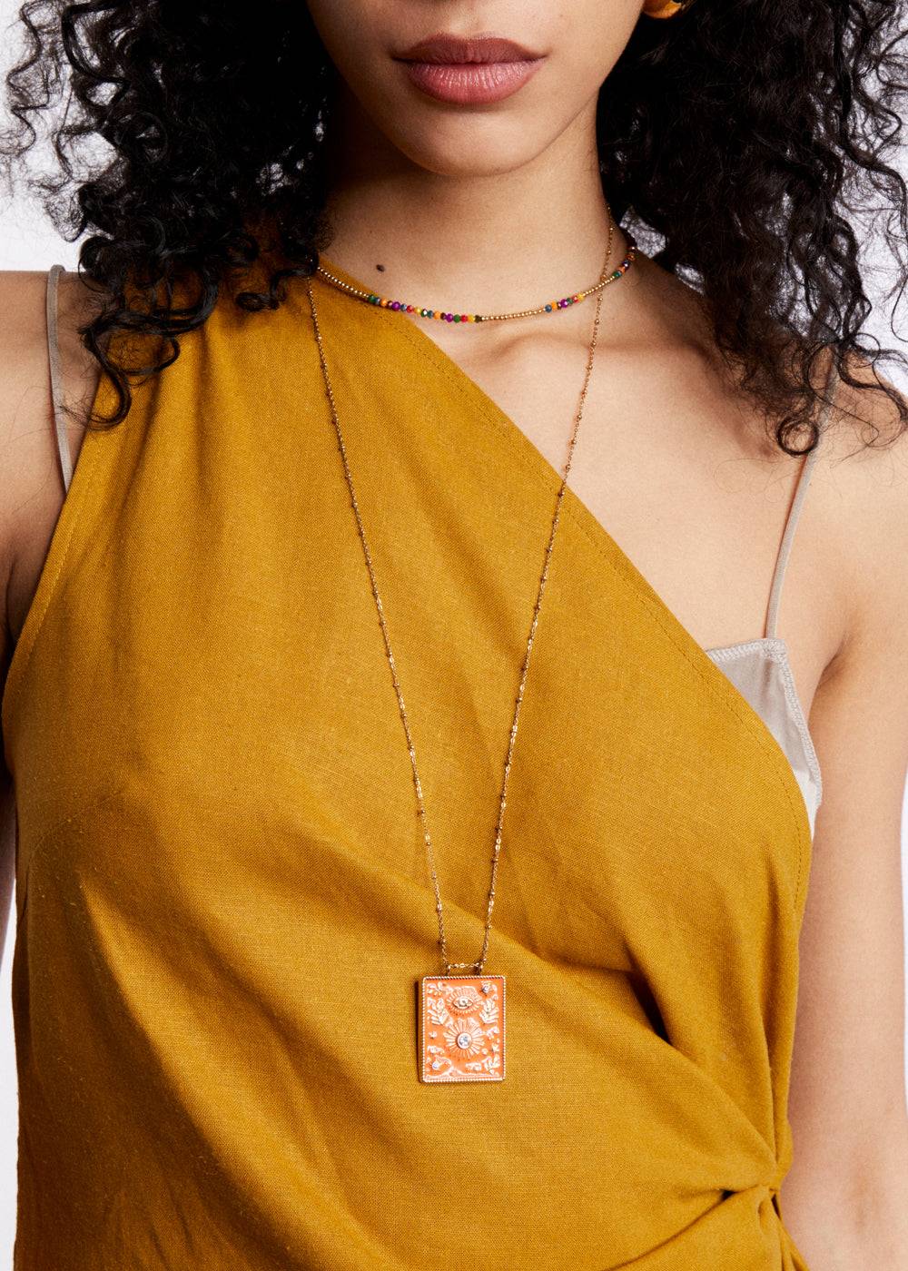 Nalí S.STEEL SOLE BIG NECKLACE GOLD + COLORS Online