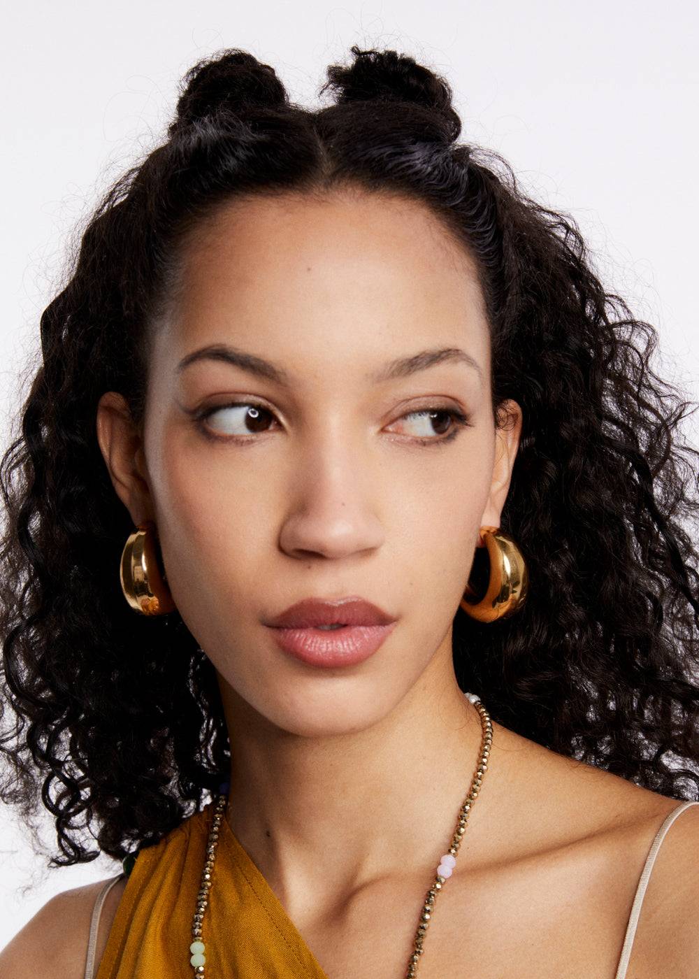 Nalí BIBI CHUNKY EARRINGS S.STEEL 14K G. PLAT. + COLORS In Vendita