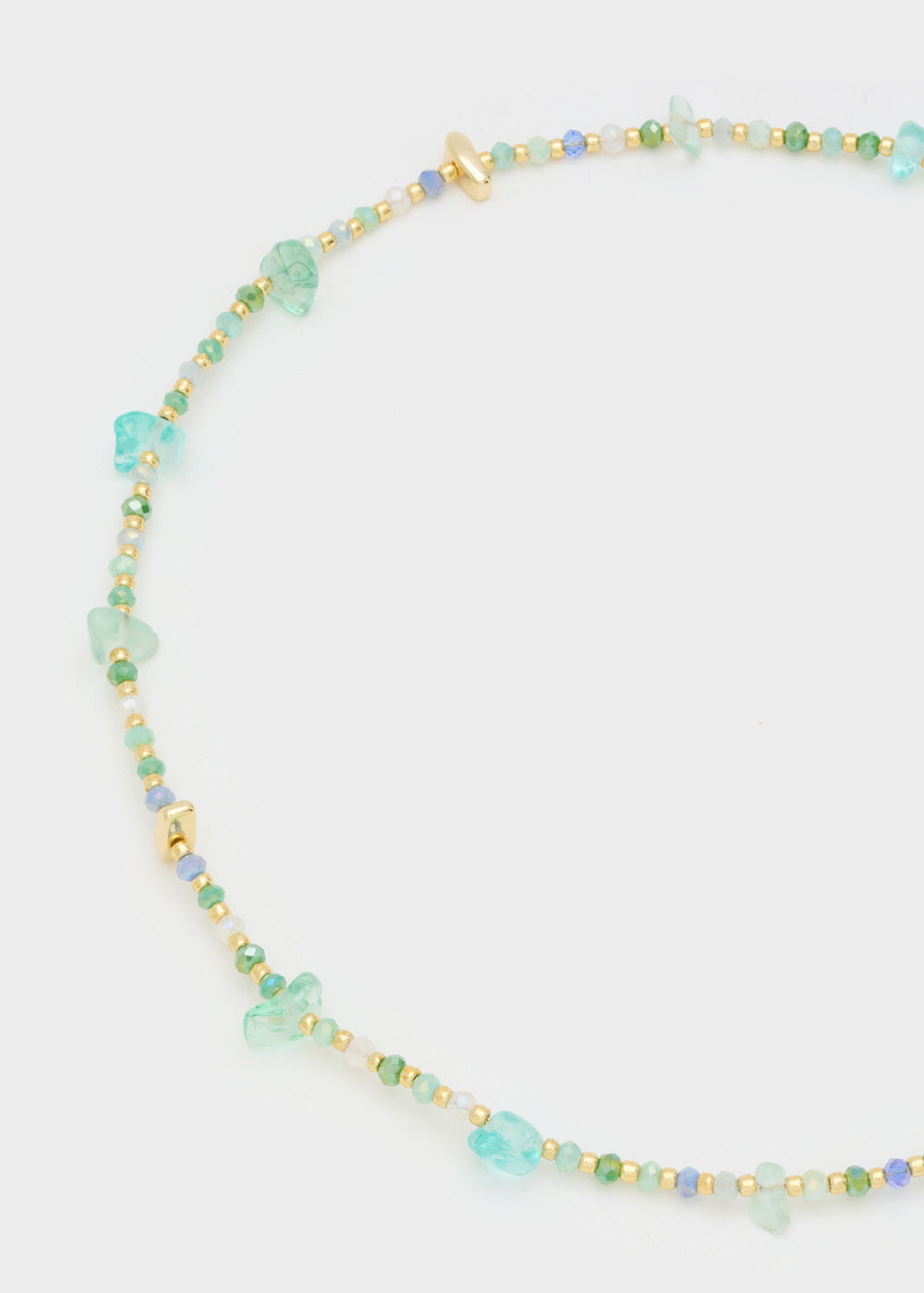 Nalí NECKLACE W/ GREEN+GOLD STONES Vendita Economica