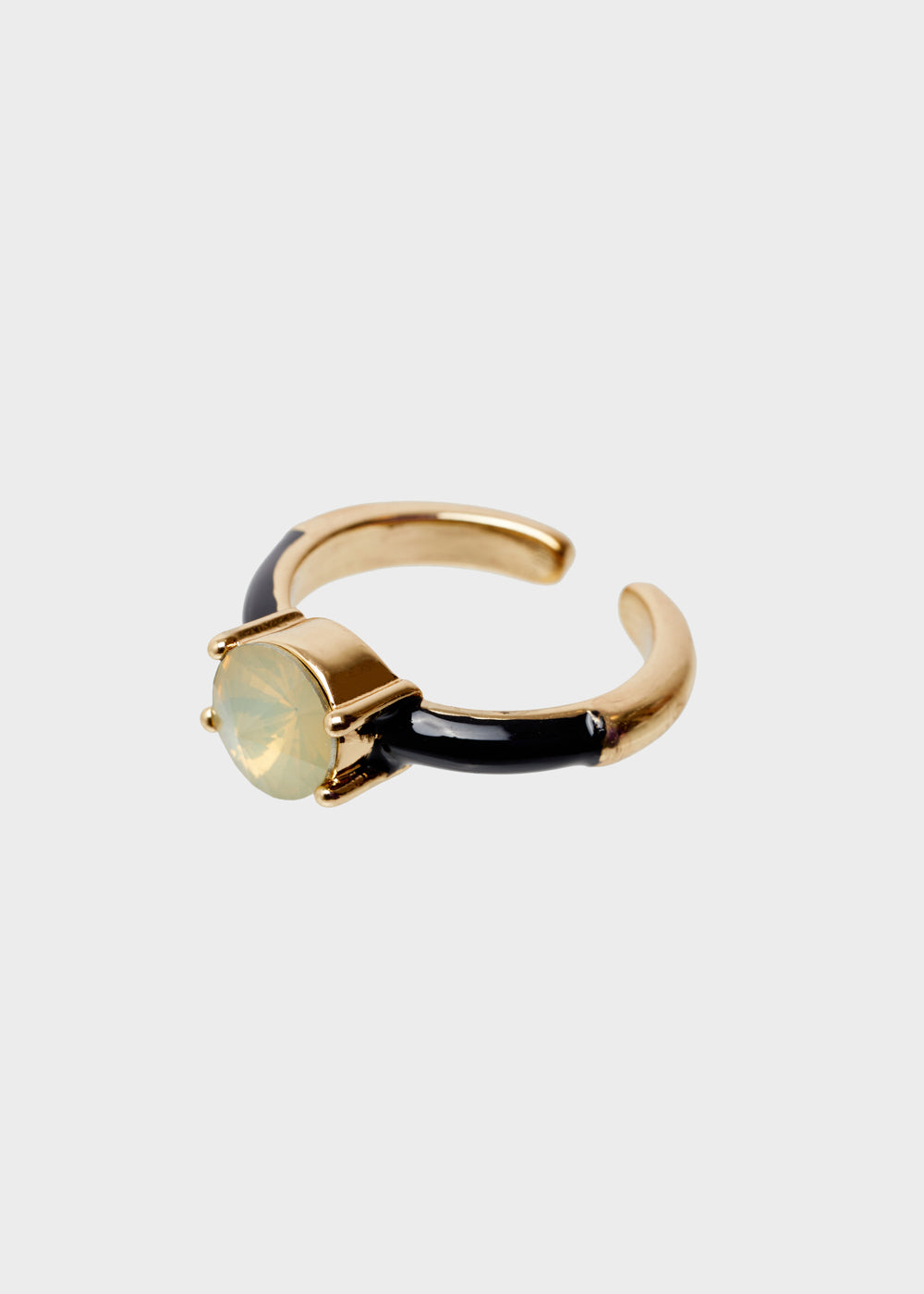 Nalí GLORIA ADJUSTABLE BLACK RING W/ STONE Promozione Limitata