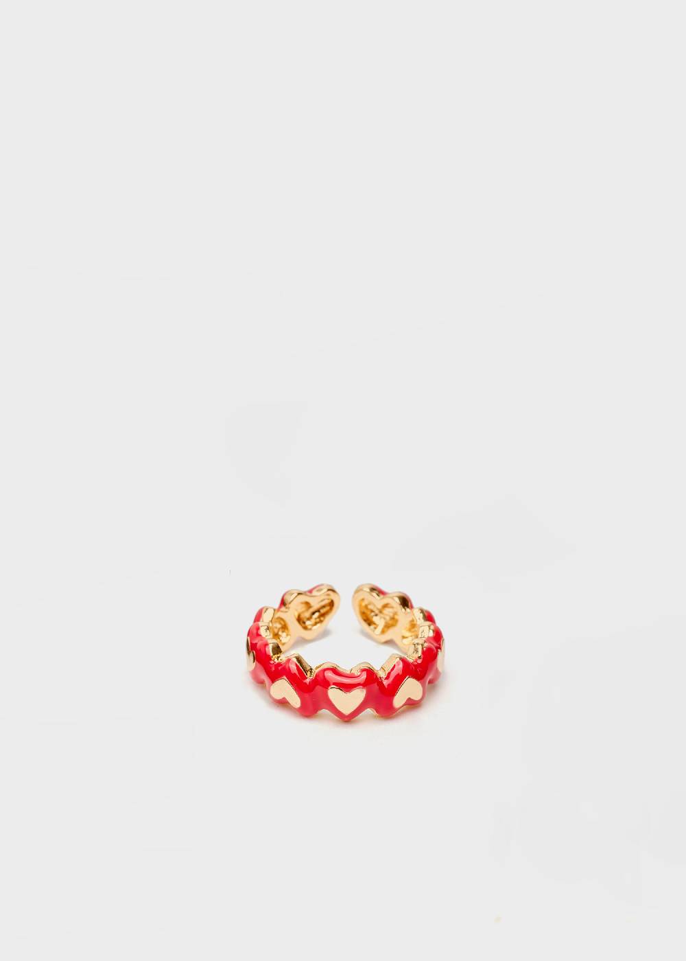 Nalí DELFI ENAMEL HEART RING IN RED Fino Al -60%