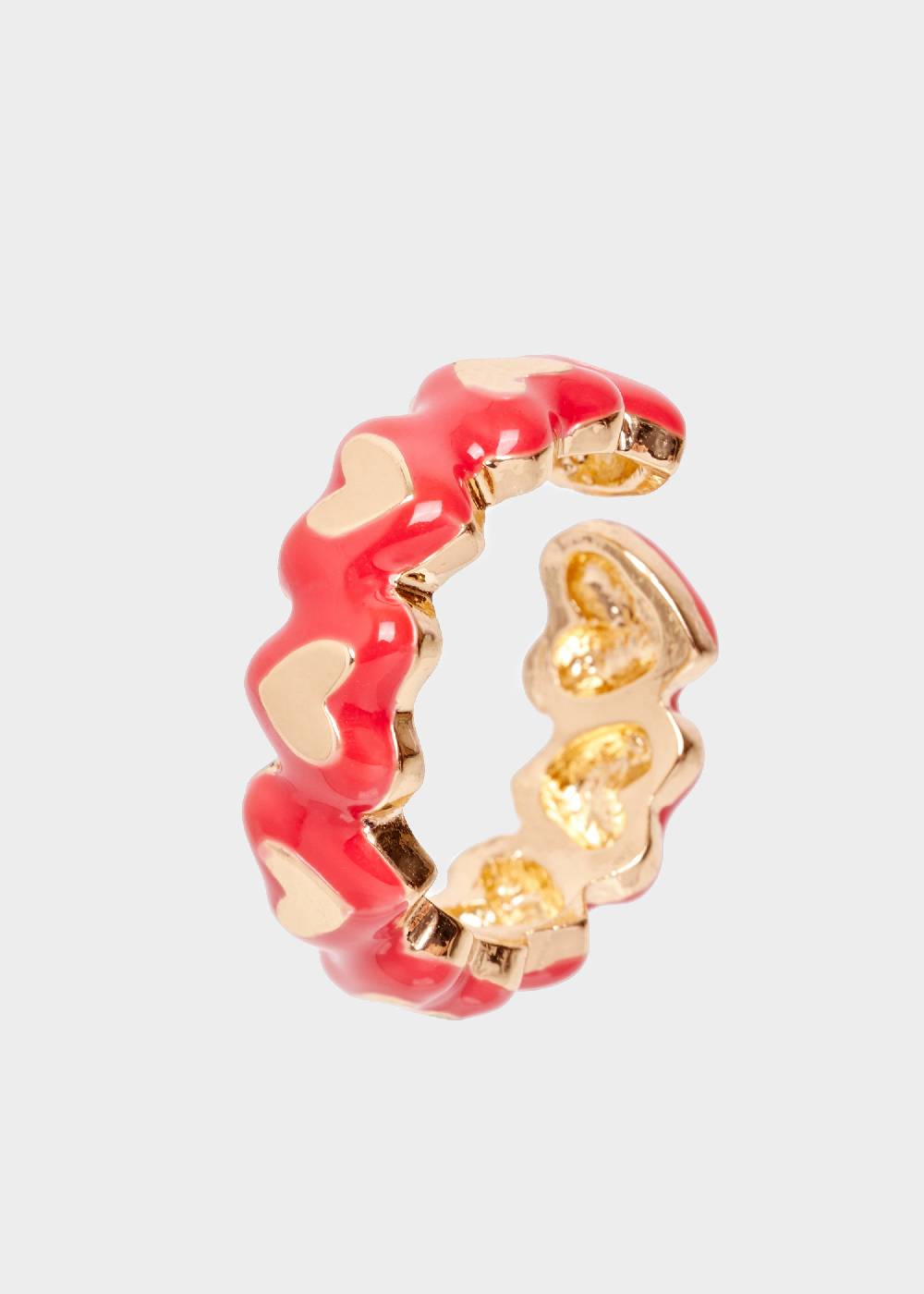 Nalí DELFI ENAMEL HEART RING IN RED Fino Al -60%