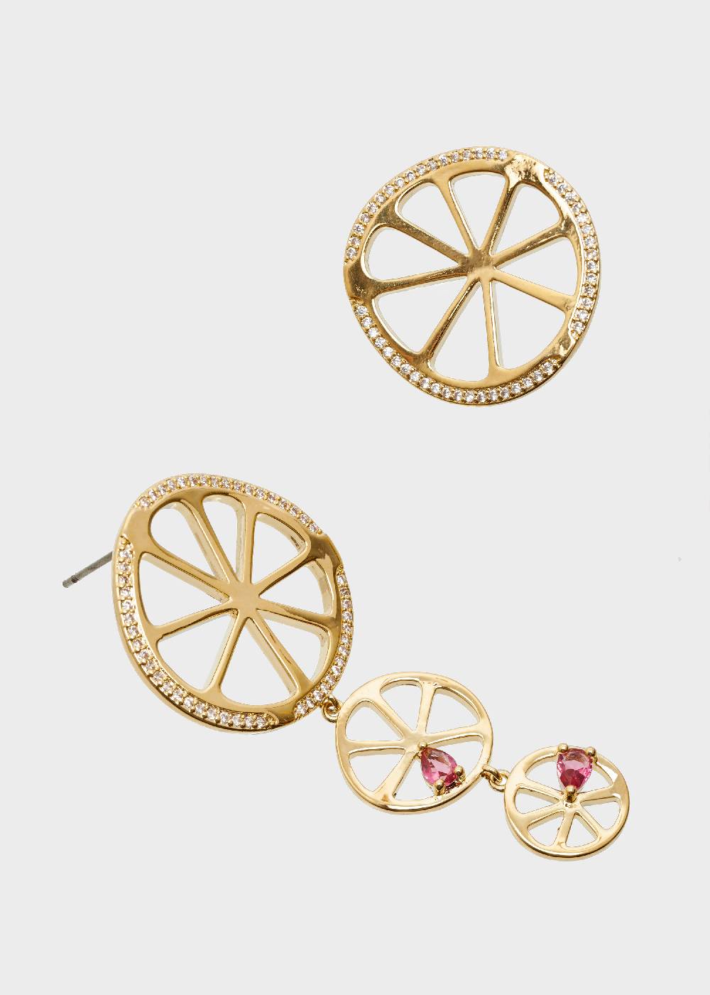 Nalí 14K GOLD PLATED WHEEL EARRINGS W/ ZIRCONS Shopping Online