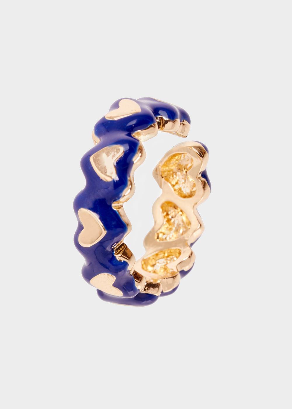Nalí DELFI ENAMEL HEART RING IN BLUE Offerta Giorno del Papà