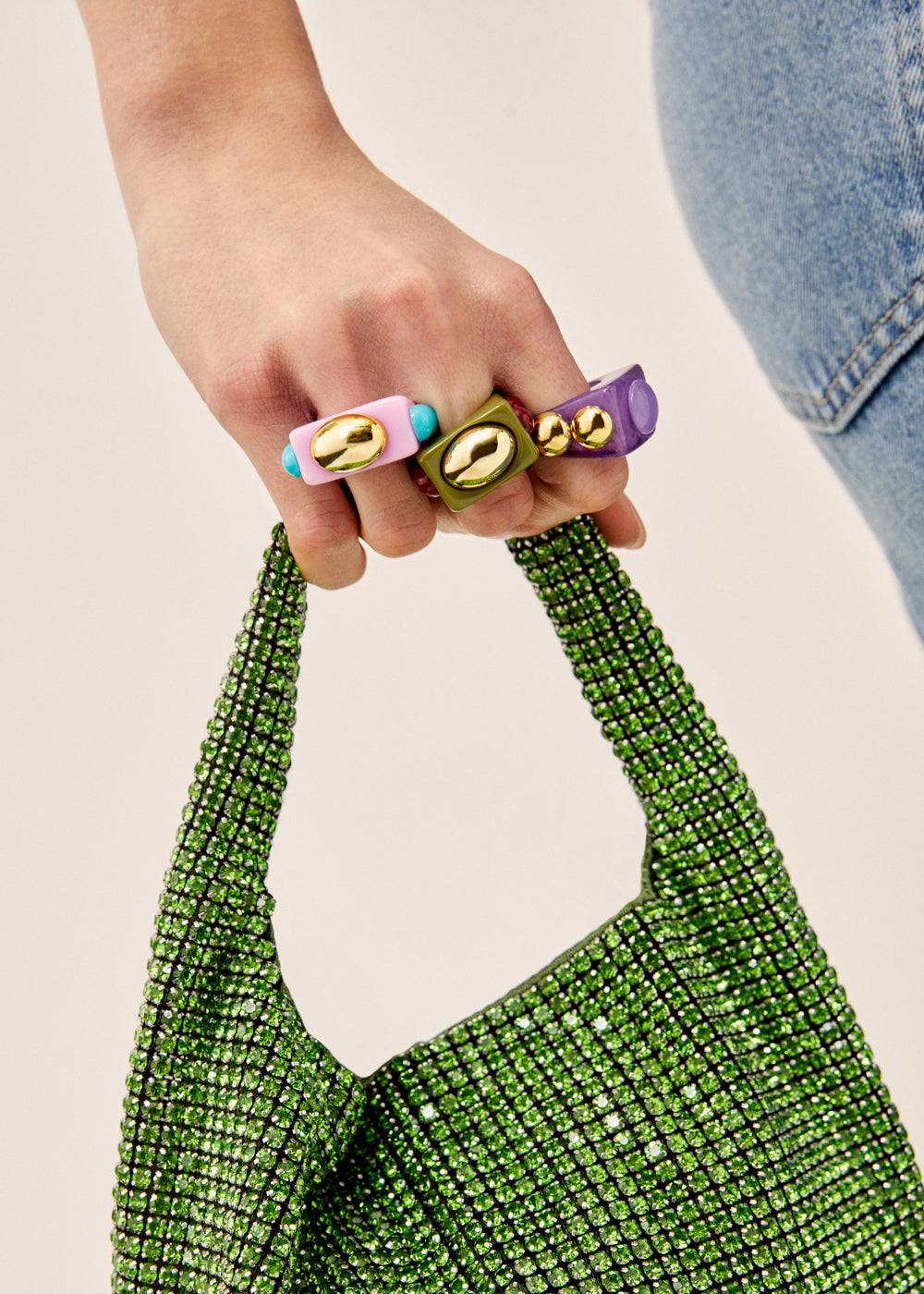 Nalí LEANDRA RING W/ PURPLE RESIN SPHERES Online