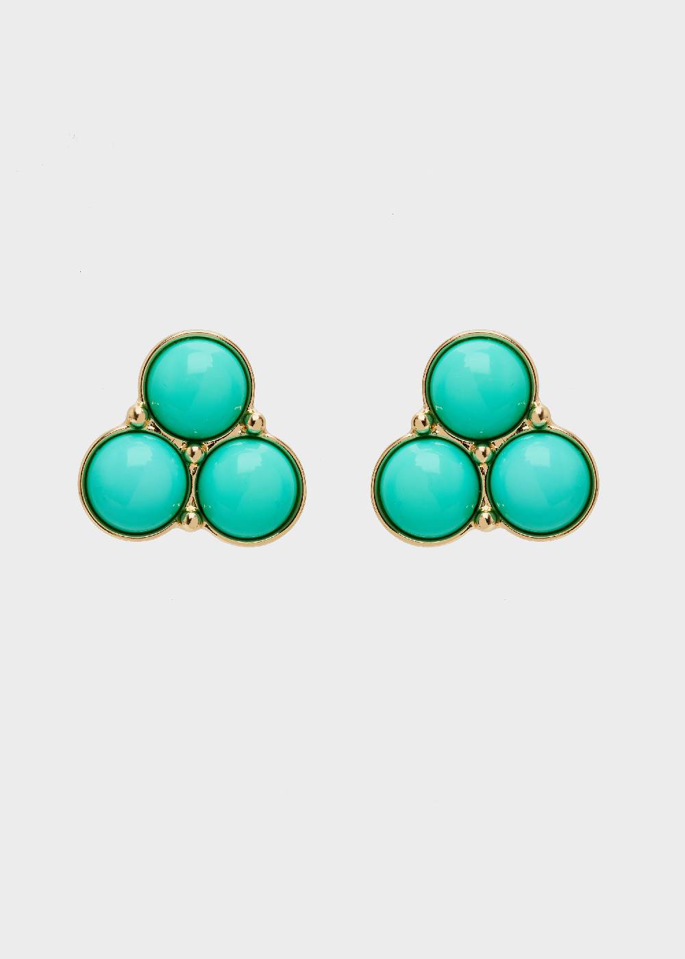 Nalí LIPA EARRINGS IN GREEN RESIN AND GOLD Saldi Di Fabbrica