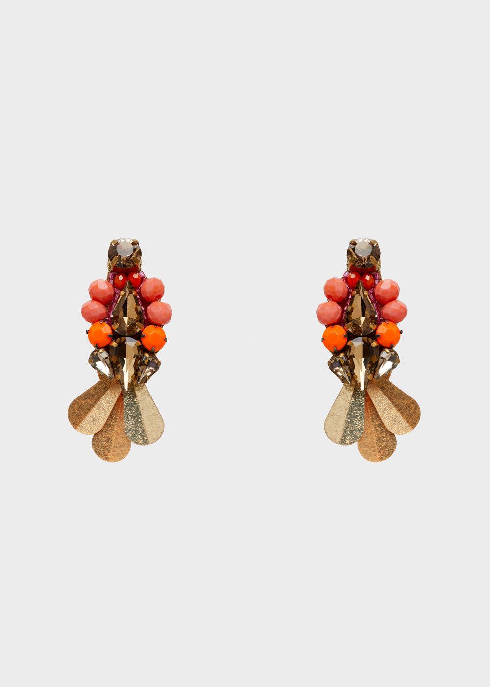 Nalí ALLY LONG EARRINGS WITH ORANGE PAILLETTES Negozio