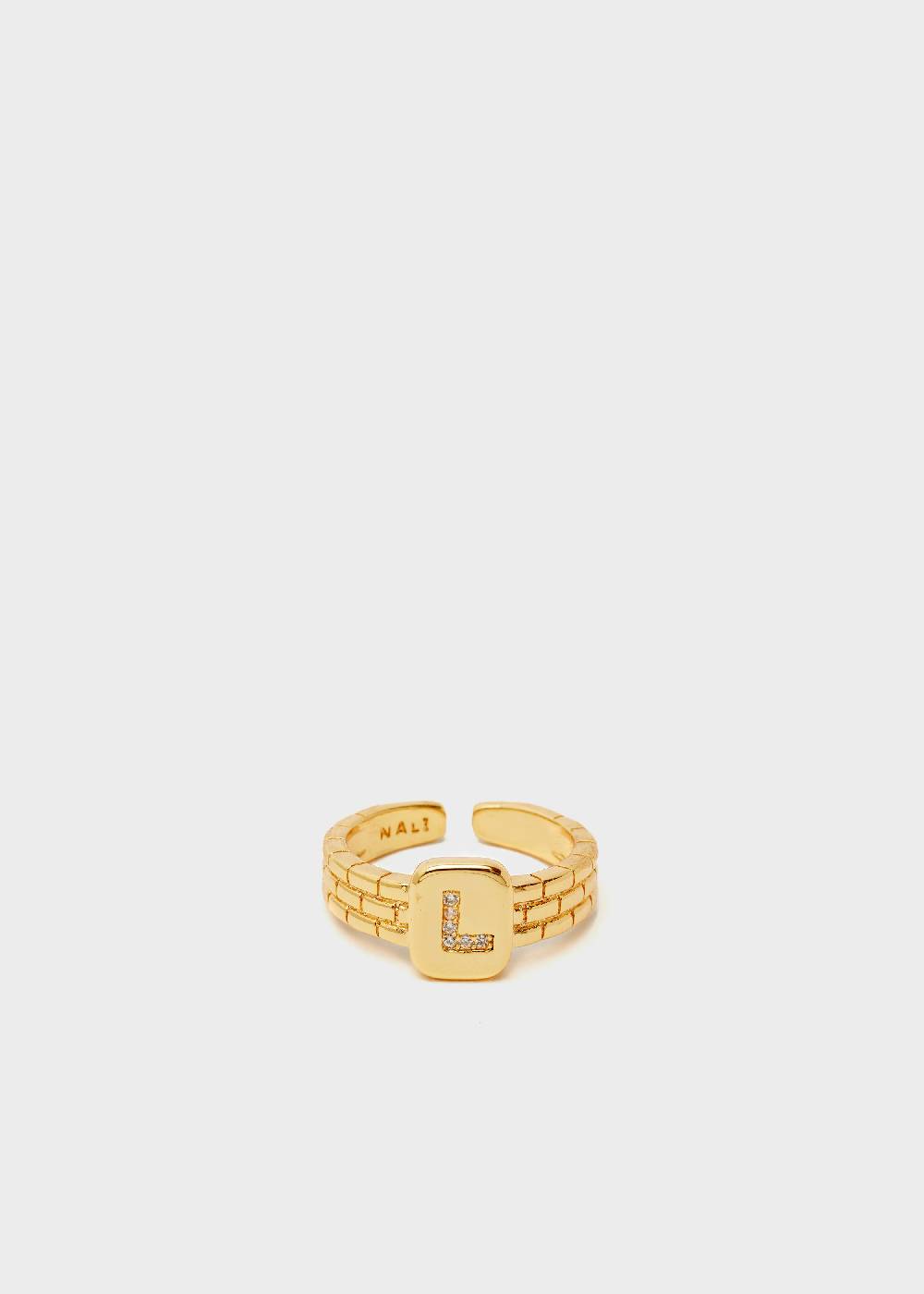 Nalí THIN RING WITH L LETTER IN ZIRCONS In Saldo