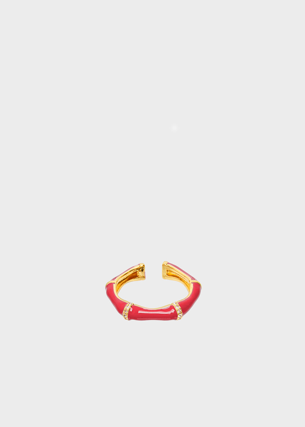 Nalí MERY ENAMEL RING FUSHIA WITH CRYSTALS Nuova