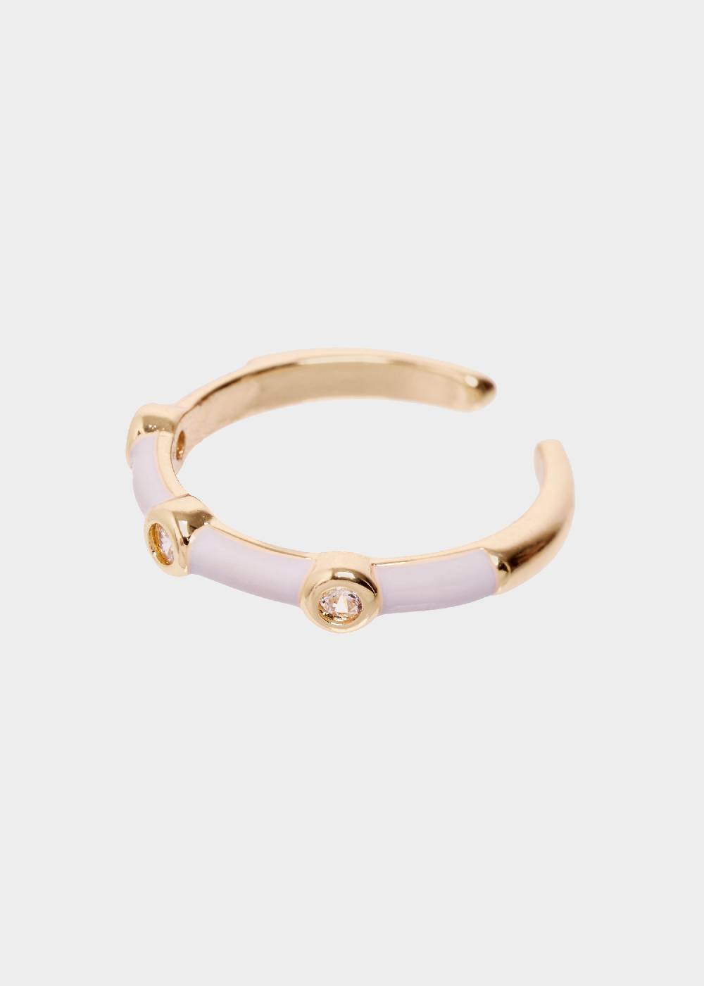 Nalí DEVON ENAMEL RING LILAC WITH ZIRCONS Moda