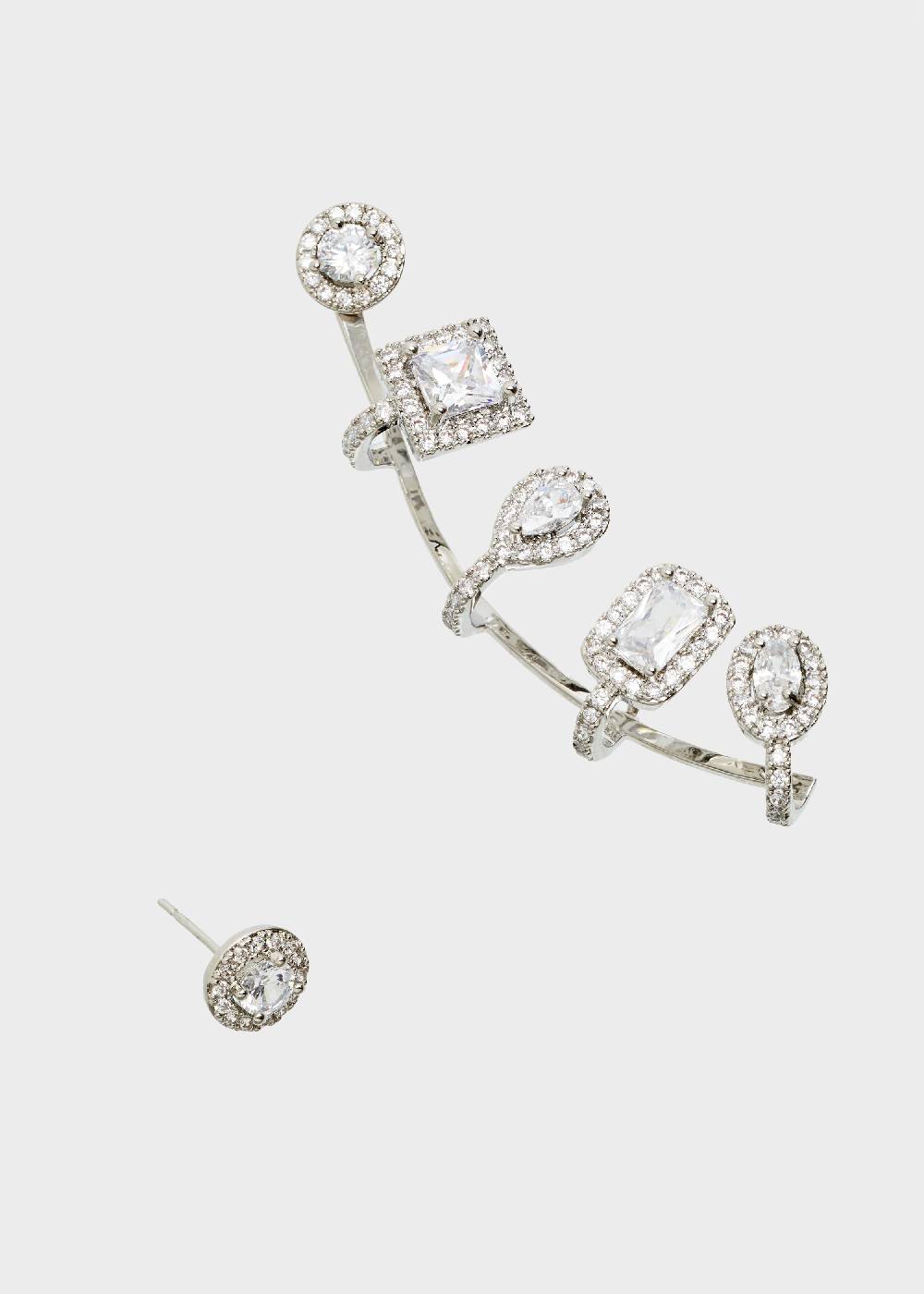 Nalí SILVER EARCUFF WITH CRYSTALS Italy