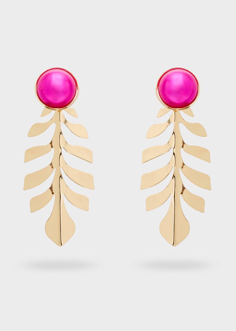 Nalí SANTORINI LONG EARRINGS W/ PEARL + COLORS Pezzi Unici