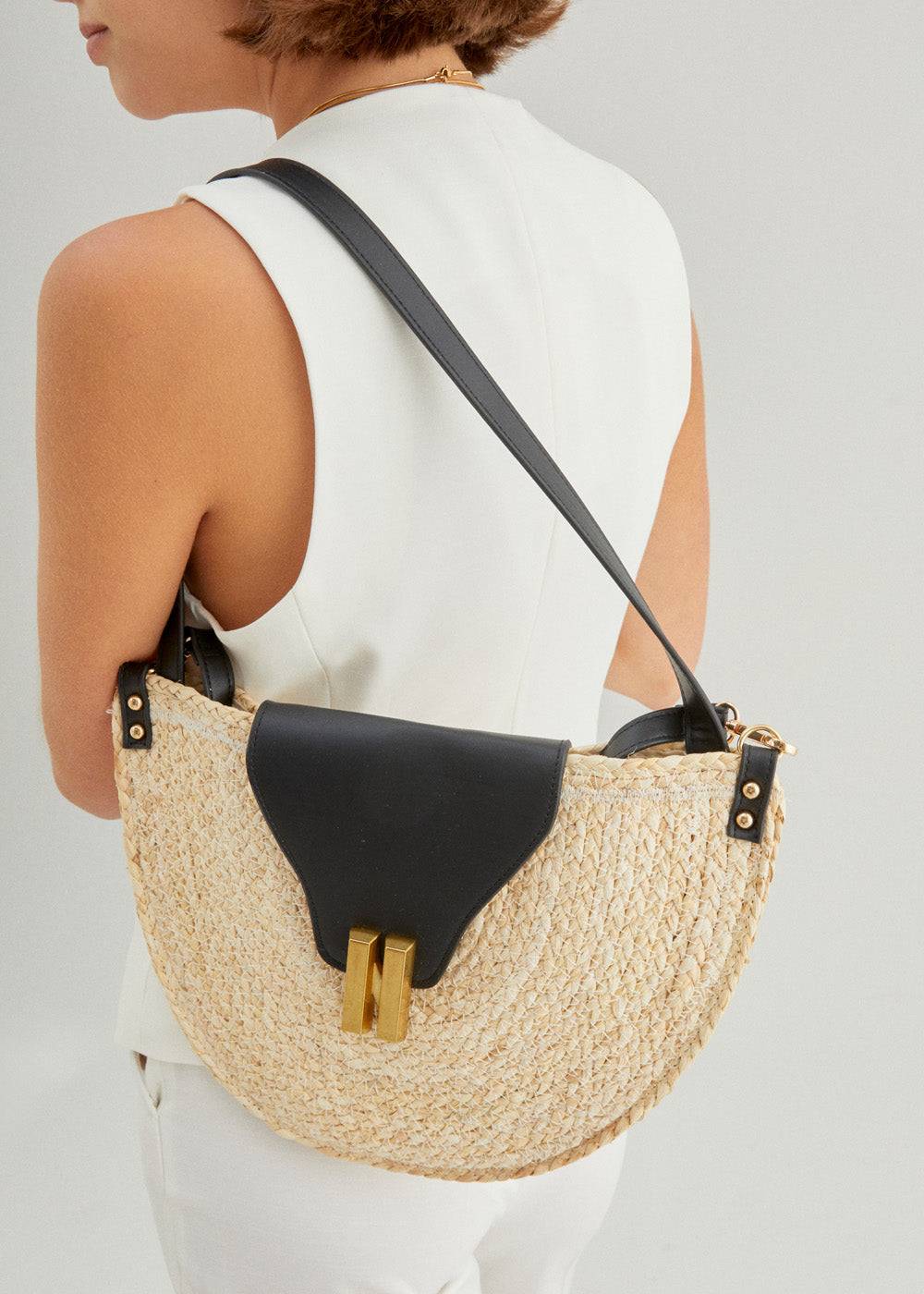 Nalí LAURYN STRAW BAG NATURAL COLOR Moda