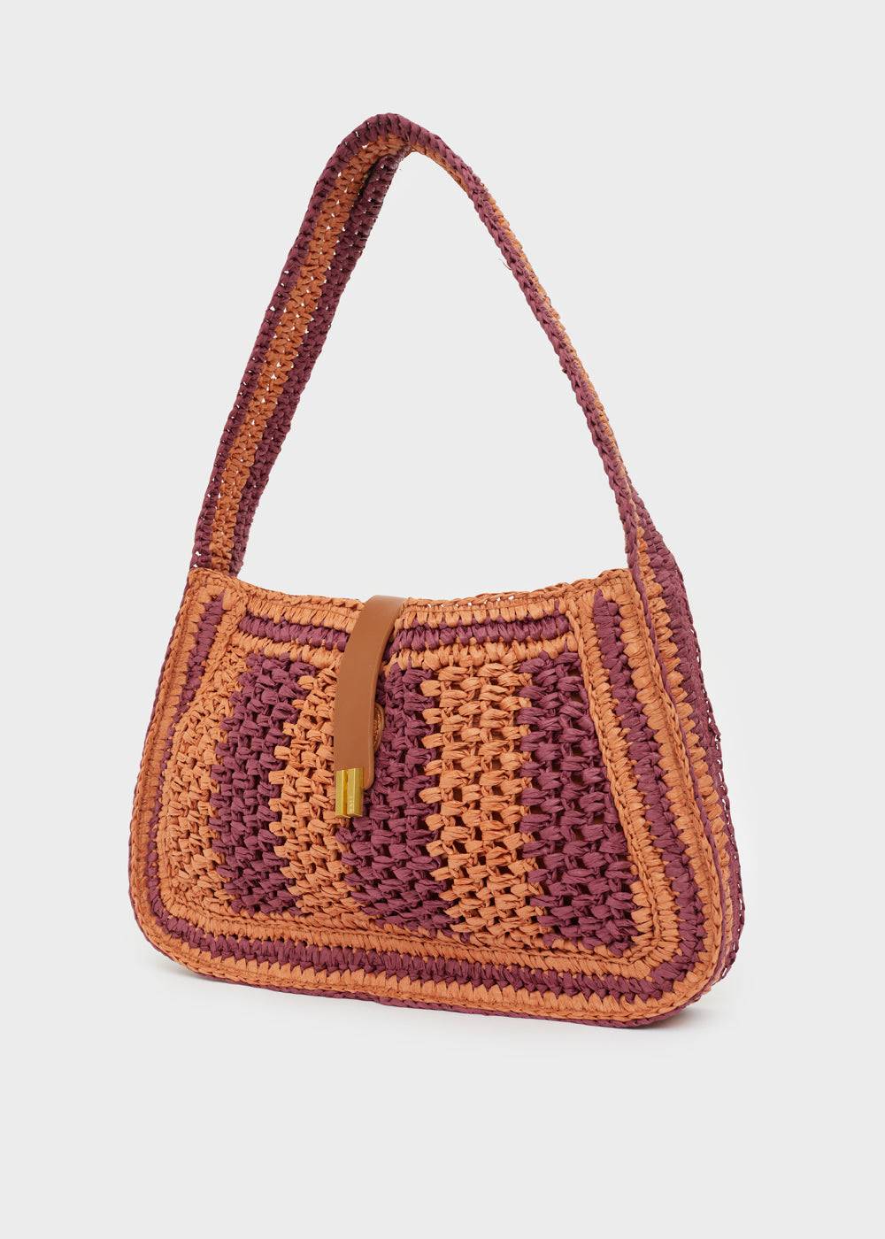 Nalí GIADA SHOULDER BAG ORANGE/BORDEAUX Italy