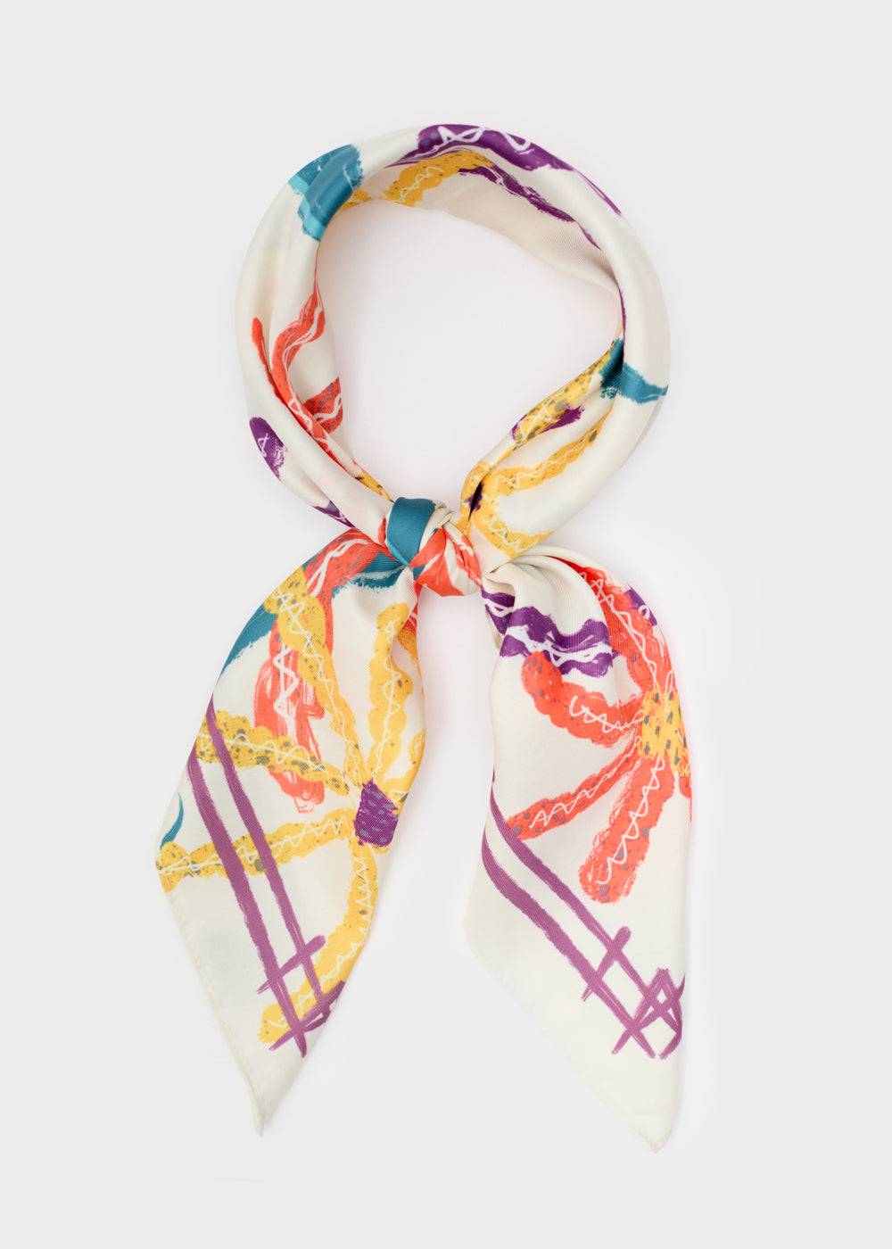Nalí WHITE FOULARD W/ MULTICOLOR FLOWERS Italia