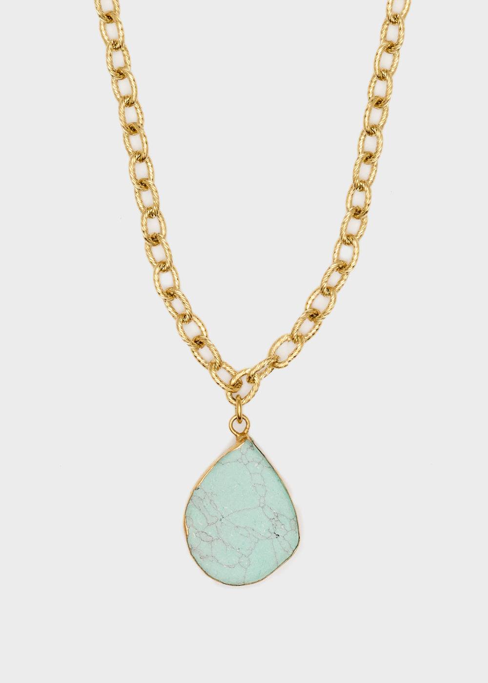 Nalí S.STEEL NECKLACE W/ L.BLUE NAT. STONE 2025