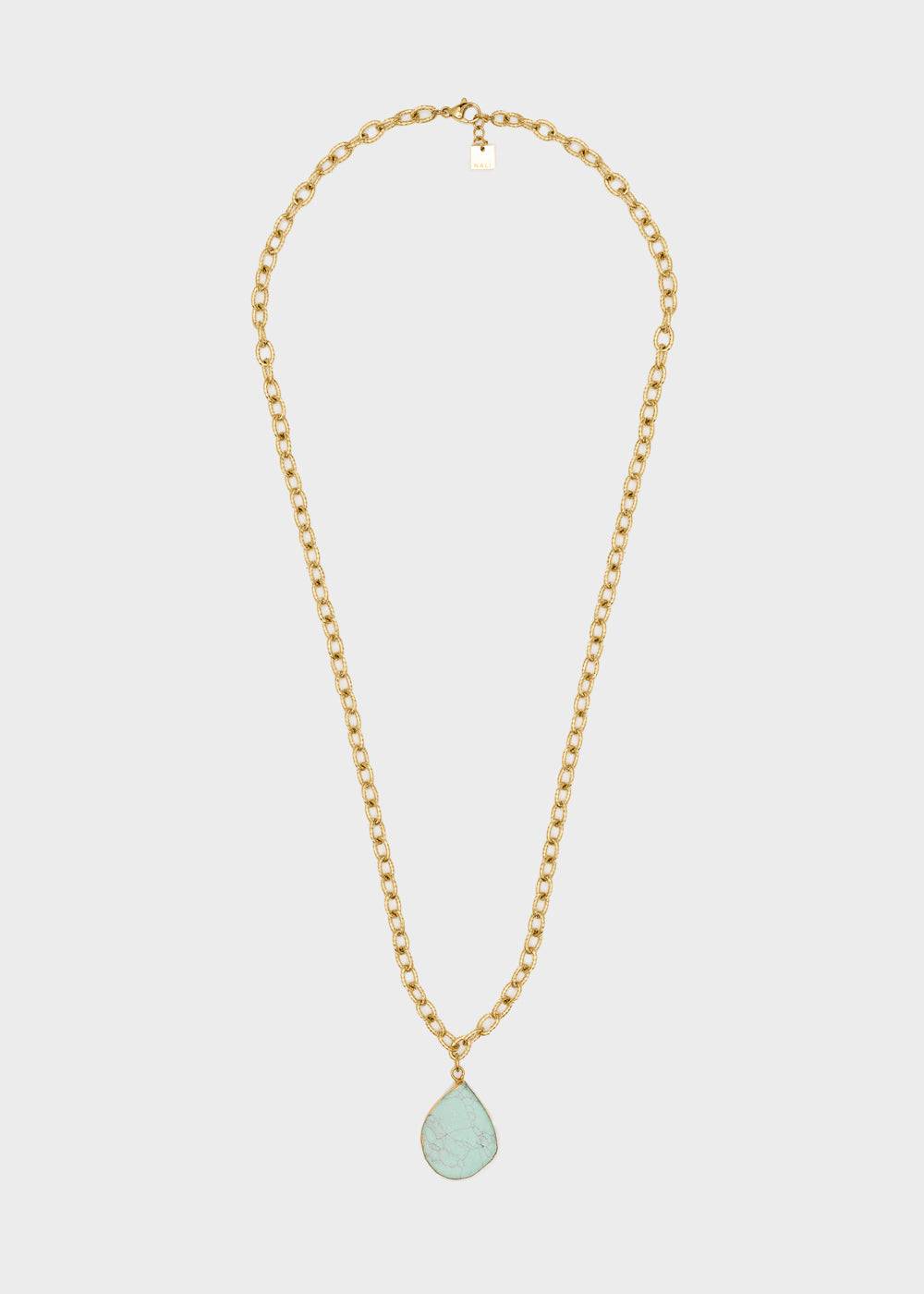 Nalí S.STEEL NECKLACE W/ L.BLUE NAT. STONE 2025