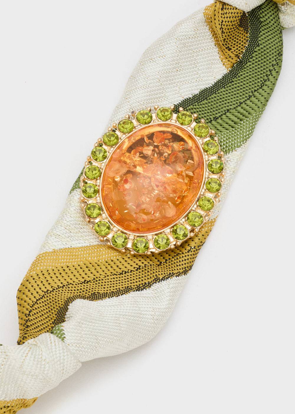 Nalí FABRIC BRACELET W/ ORANGE OVAL ELEMENT Nuovo