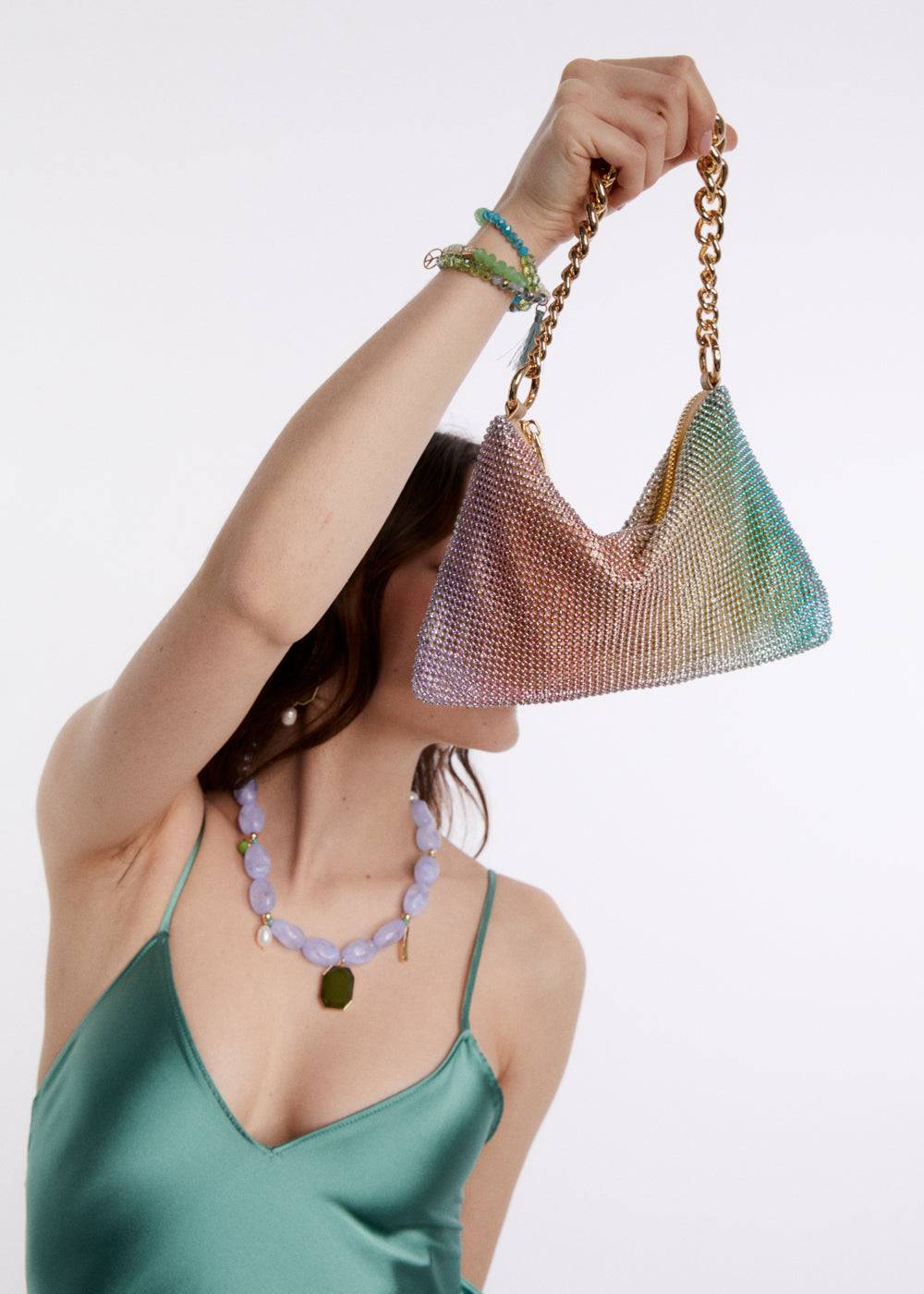 Nalí RAINBOW SHOULDER BAG W/ STONES + COLORS Negozi Online