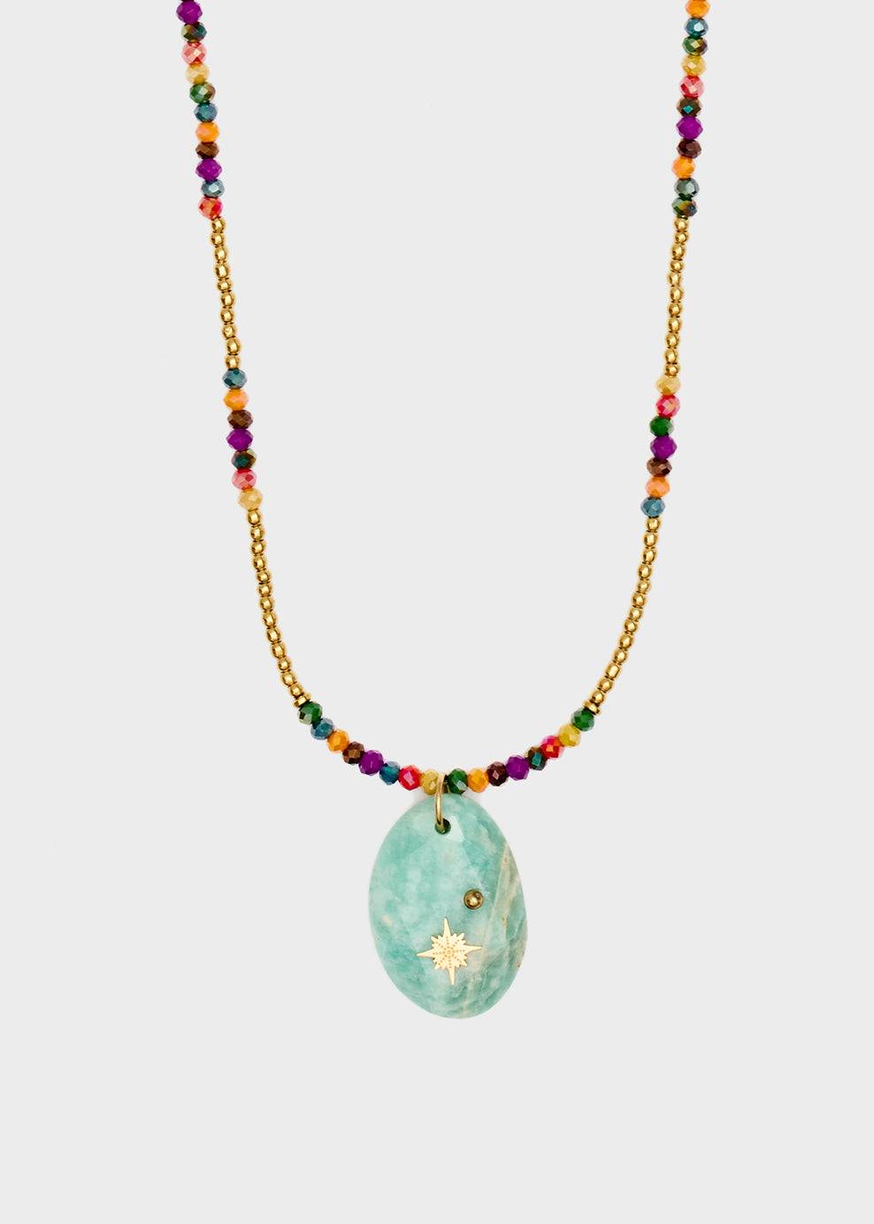 Nalí S.STEEL NECKLACE W/ TURQUOISE NAT. STONE Fino Al -60%