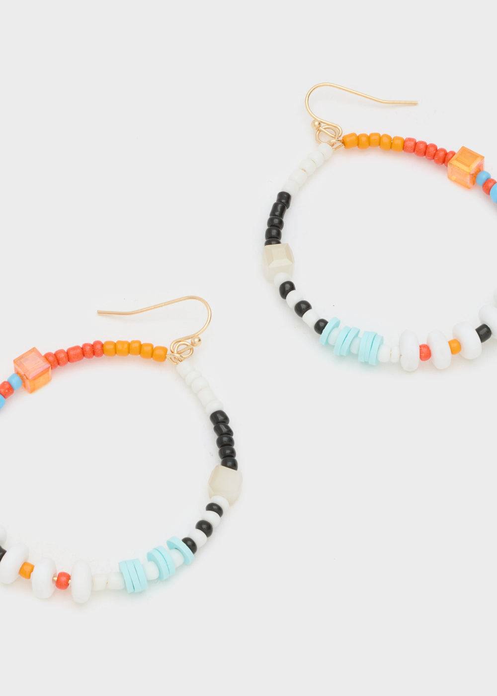 Nalí HOOP EARRINGS W/ MULTICOLOR BEADS Affare Del Giorno
