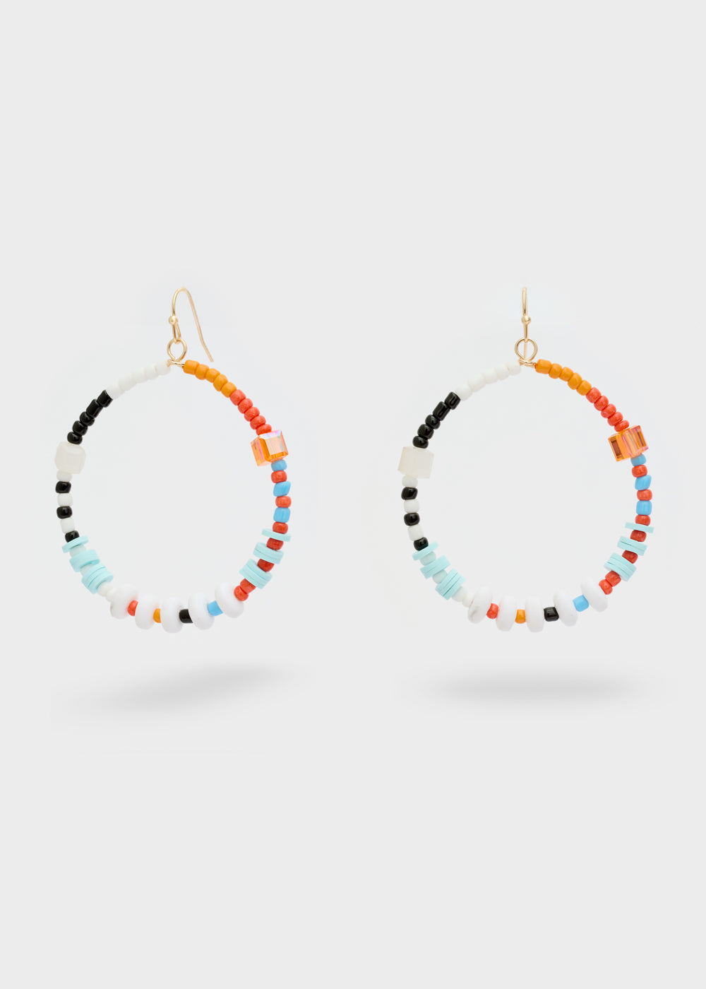 Nalí HOOP EARRINGS W/ MULTICOLOR BEADS Affare Del Giorno