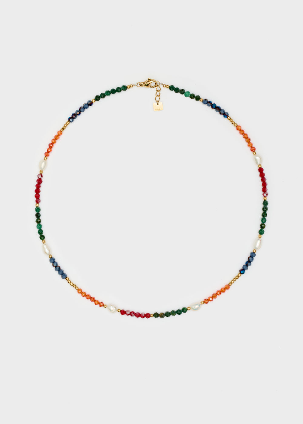 Nalí S.STEEL NECKLACE W/ NATURAL STONES MULTI Sconto