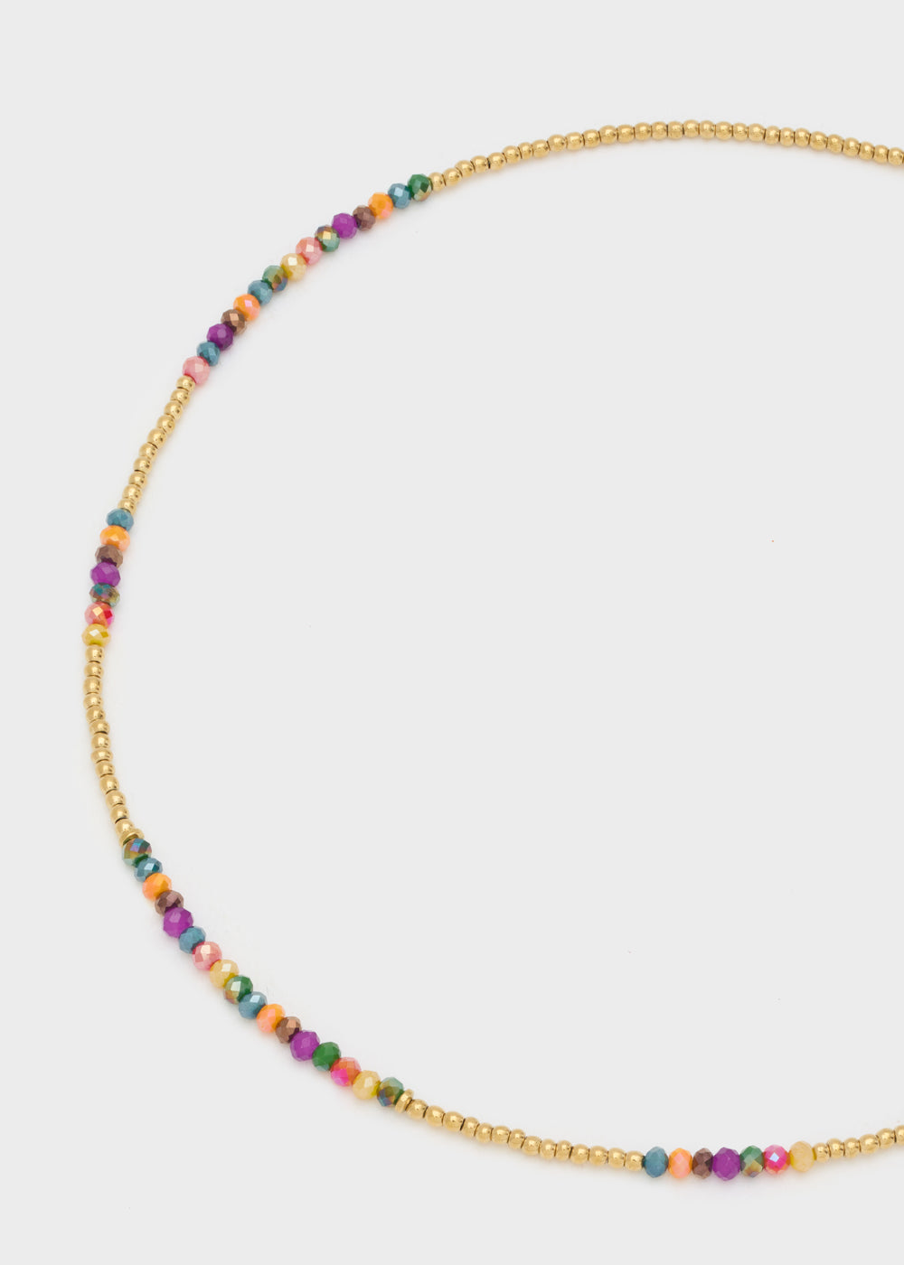 Nalí S.STEEL NECKLACE IN GOLD W/ MULTI BEADS Economico