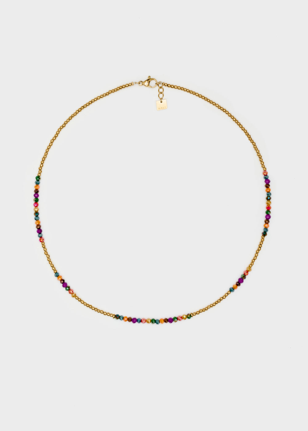 Nalí S.STEEL NECKLACE IN GOLD W/ MULTI BEADS Economico