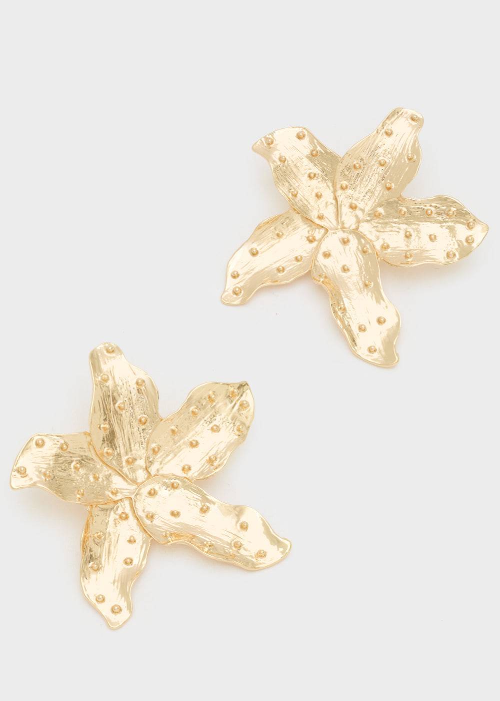 Nalí OVERSIZE EARRINGS W/ GOLD TROPICAL FLOWER Online