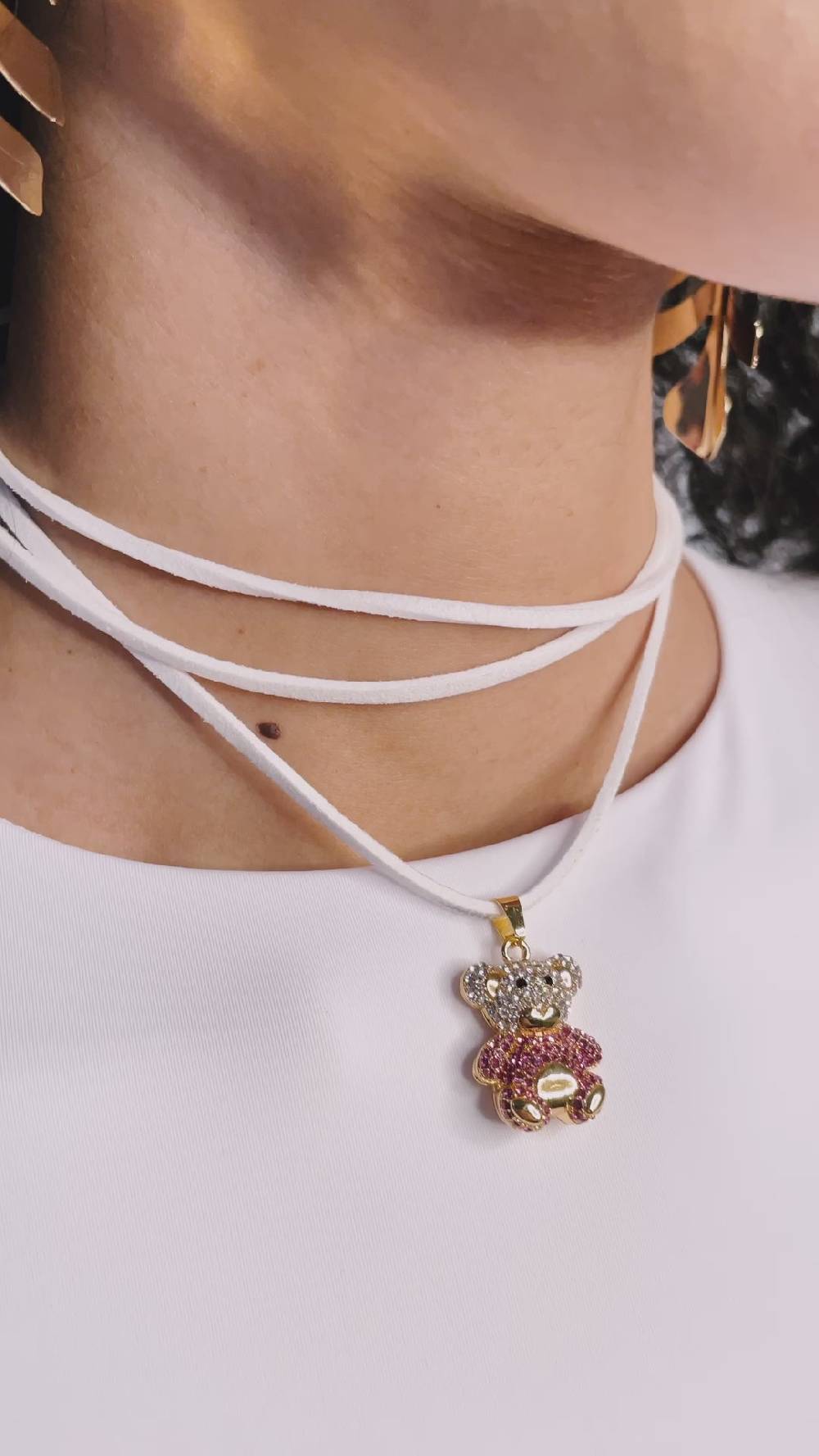 Nalí TEDDY NECKLACE SET W/ FUCHSIA TEDDY CHARM Outlet