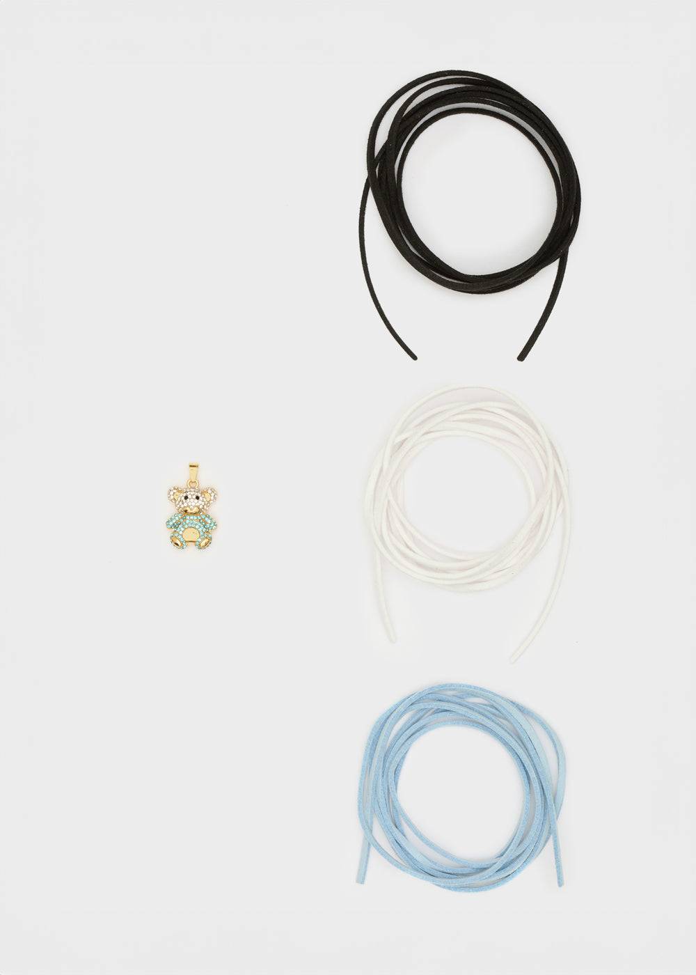 Nalí TEDDY NECKLACE SET W/ L.BLUE TEDDY CHARM In Vendita