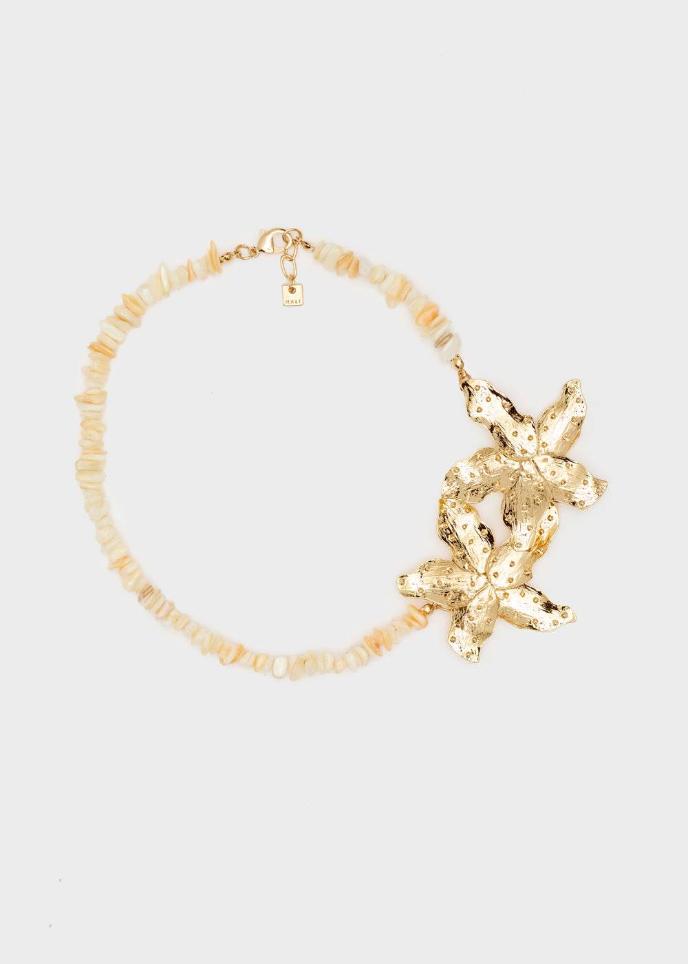 Nalí NECKLACE W/ GOLD TROPICAL FLOWERS Hotsell
