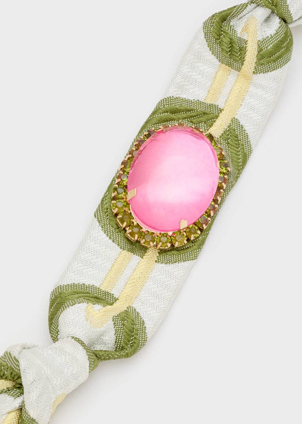 Nalí FABRIC BRACELET W/ OVAL FUCHSIA ELEMENT Vendita Calda