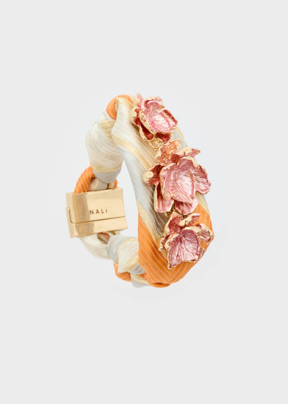 Nalí FABRIC BRACELET WITH PINK FLOWERS Vendita Economica
