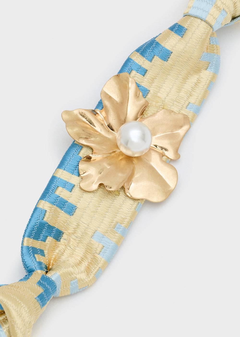 Nalí FABRIC BRACELET W/ FLOWER + PEARL Vendite Flash