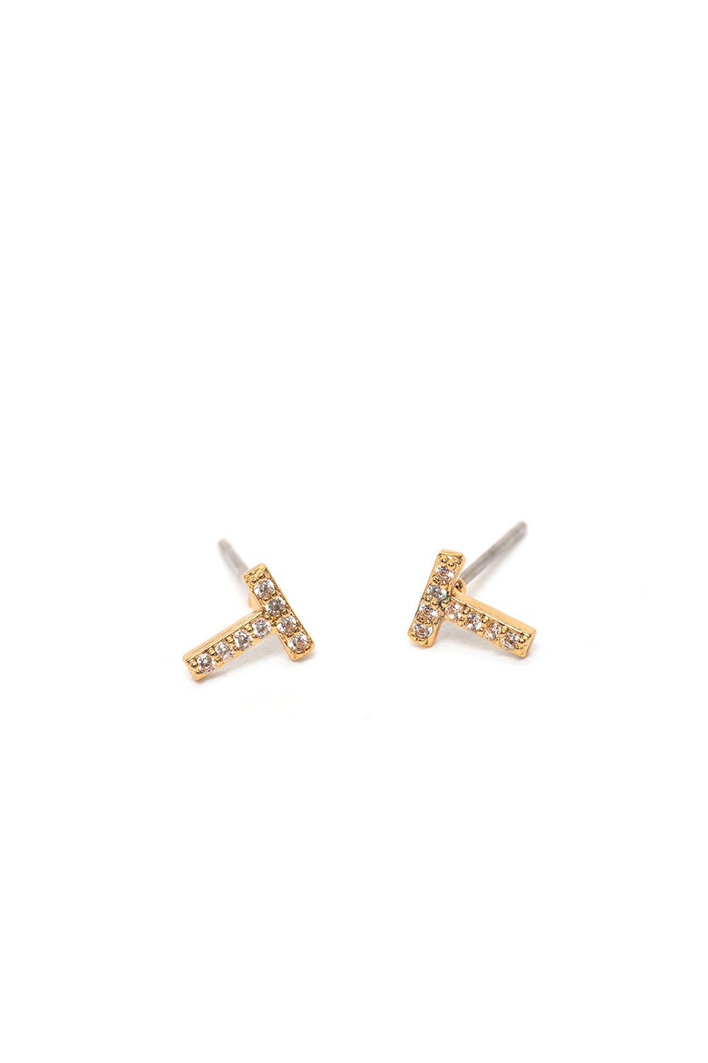 Nalí CRYSTAL STUD EARRINGS LETTER GOLD + LETTERS Italy