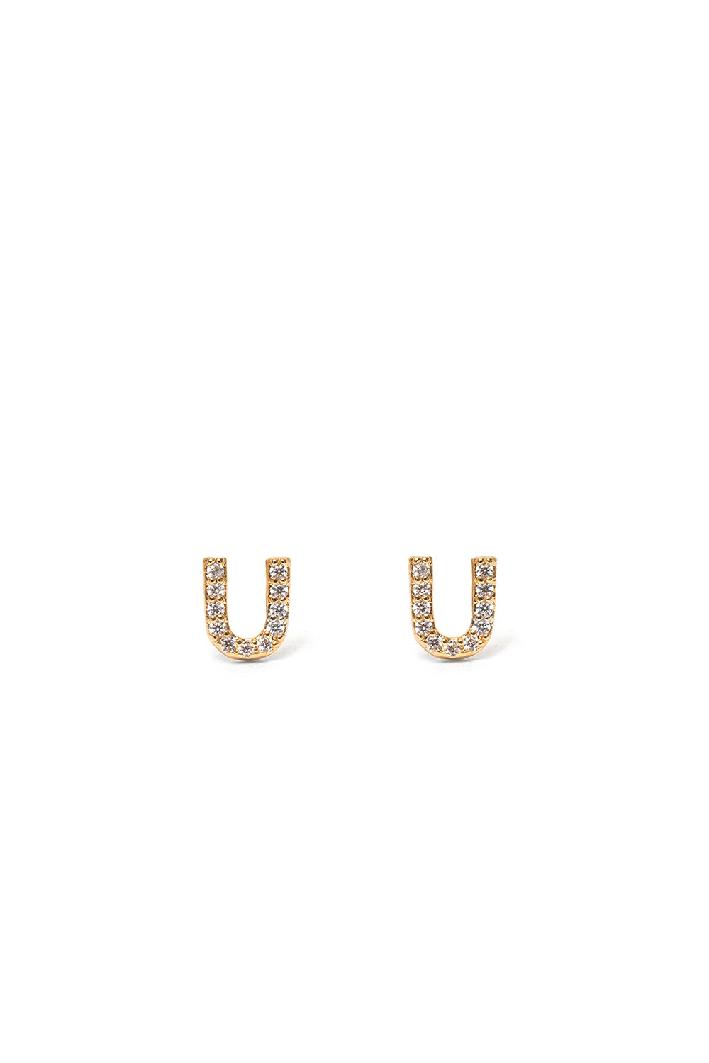 Nalí CRYSTAL STUD EARRINGS LETTER GOLD + LETTERS Italy
